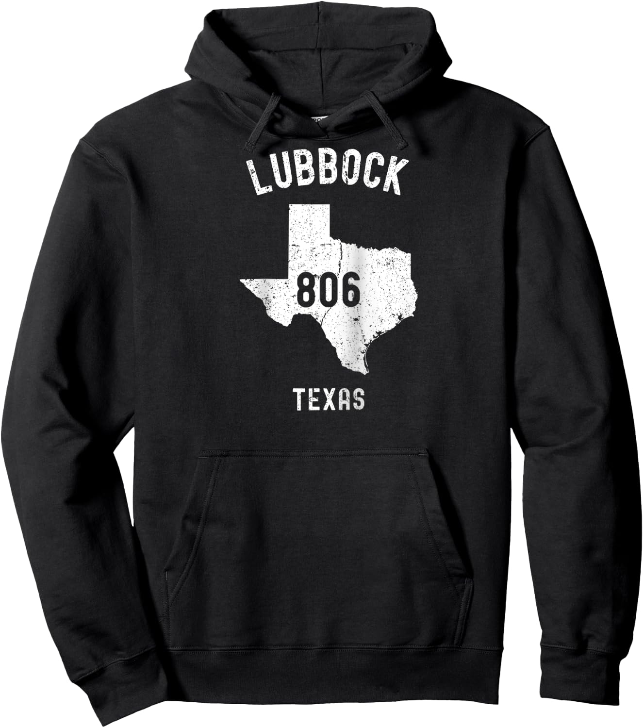 Lubbock Texas TX 806 Vintage Athletic Style Raglan Baseball Hoodie - Hoodie | Black