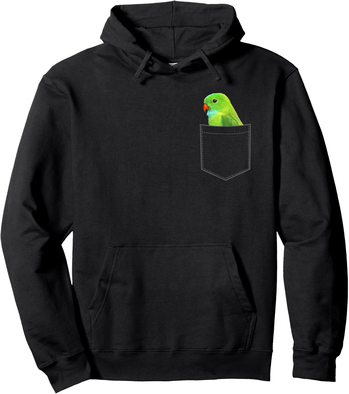 Cute Parrot Shirt Pocket Boys Girls Funny Animal Toddler Hoodie - Hoodie | Black
