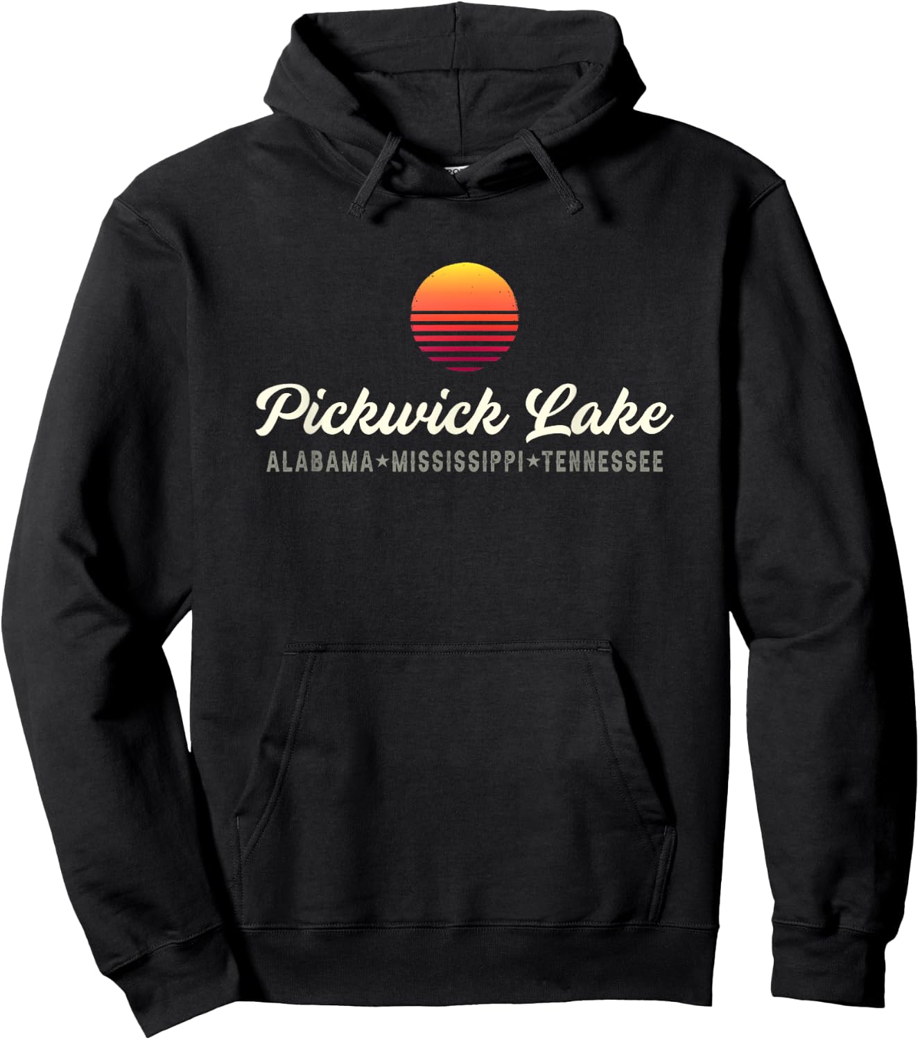 Pickwick Lake ALABAMA MISSISSIPPI TENNESSEE Bass Fishing Hoodie - Hoodie | Black