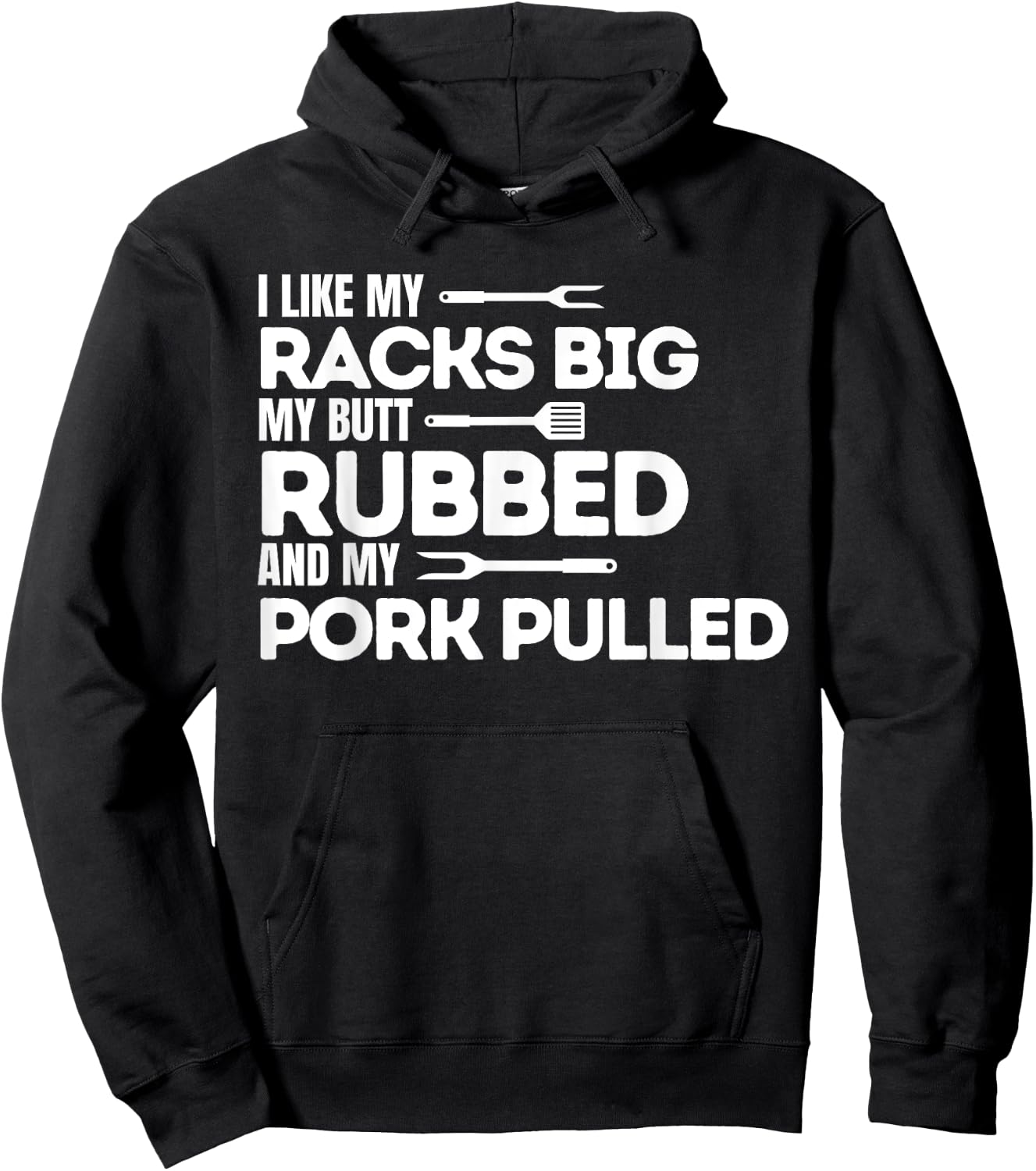 BBQ Barbecue Grilling Butt Rubbed Pork Pulled Pitmaster Dad Hoodie - Hoodie | Black