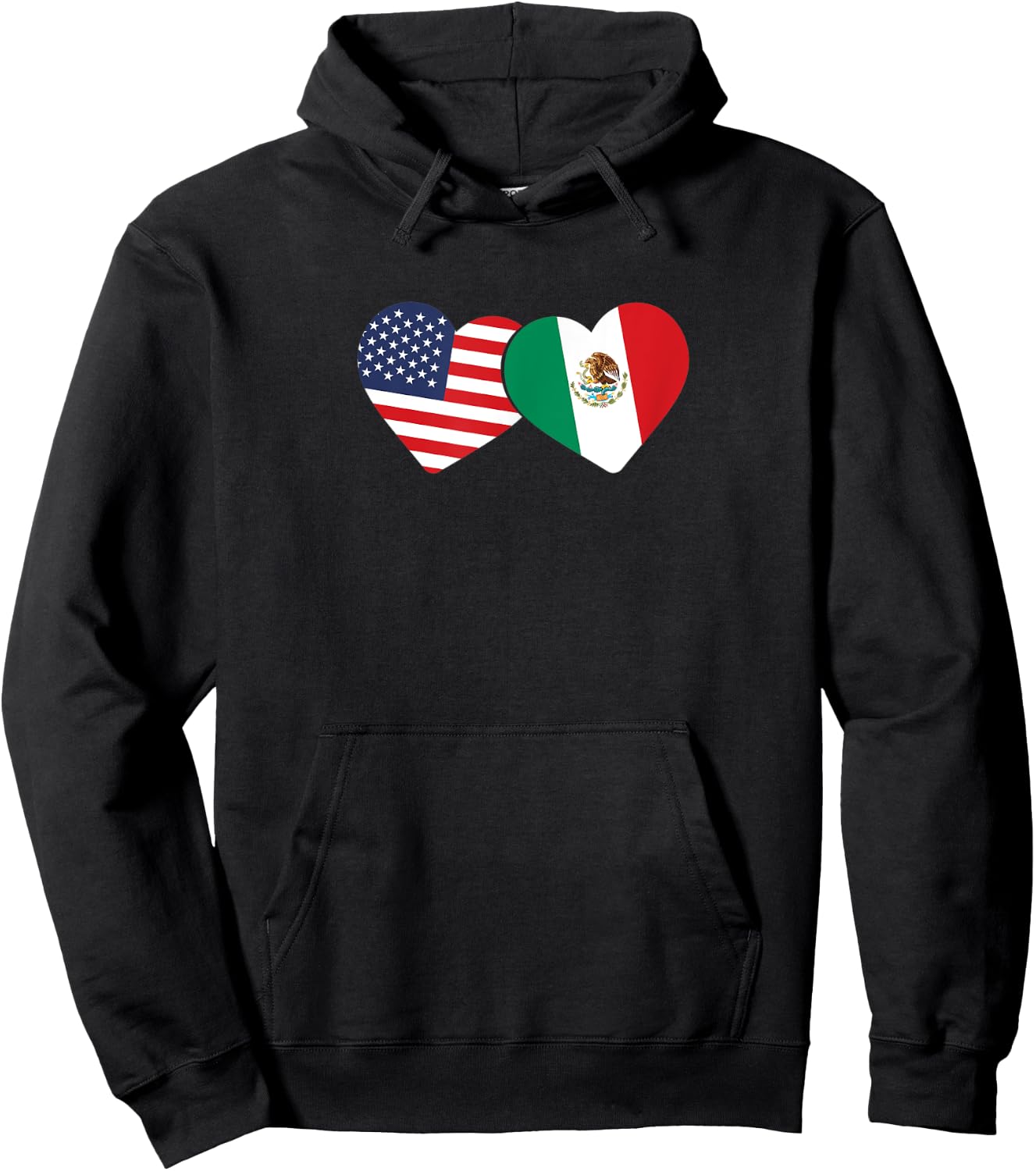 Mexican heritage USA Mexico American Flag Mexican Flag Hoodie - Hoodie | Black