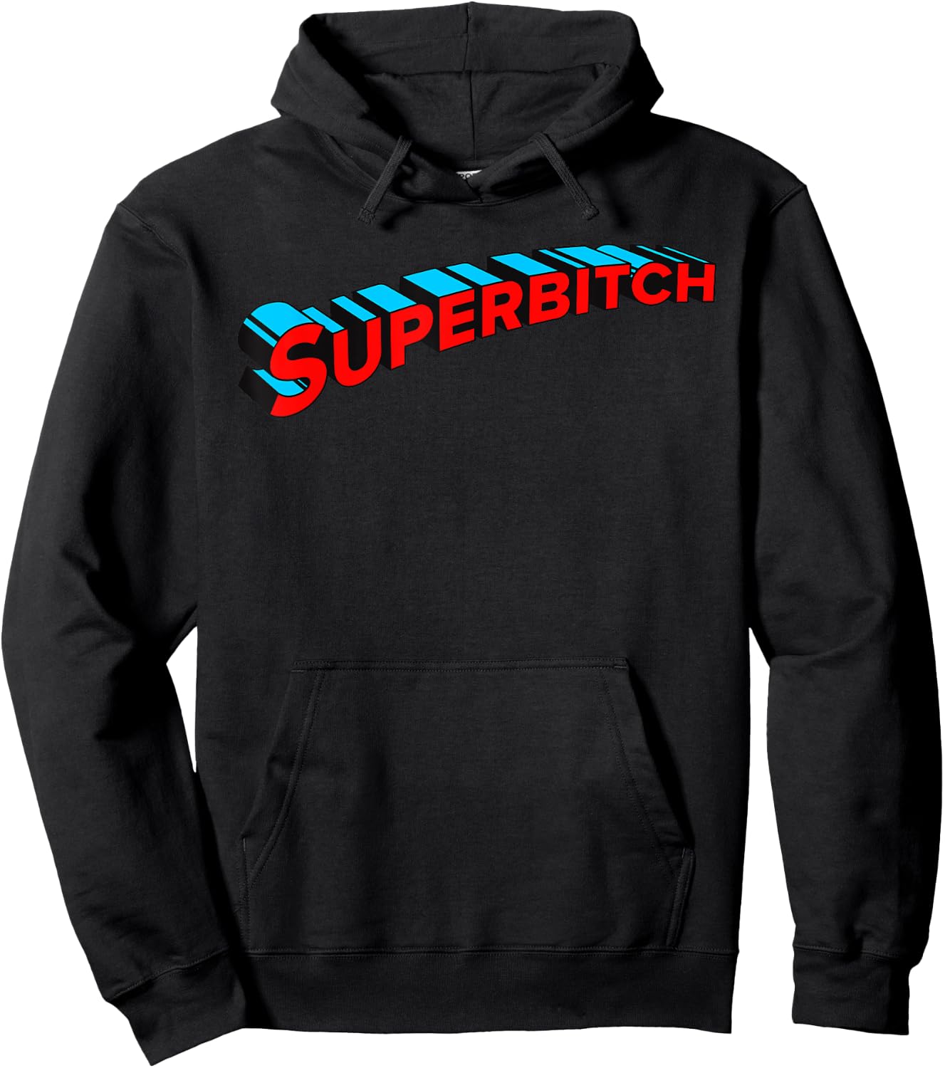 Superbitch Funny Adult SuperHero Comic Book Title Hoodie - Hoodie | Black