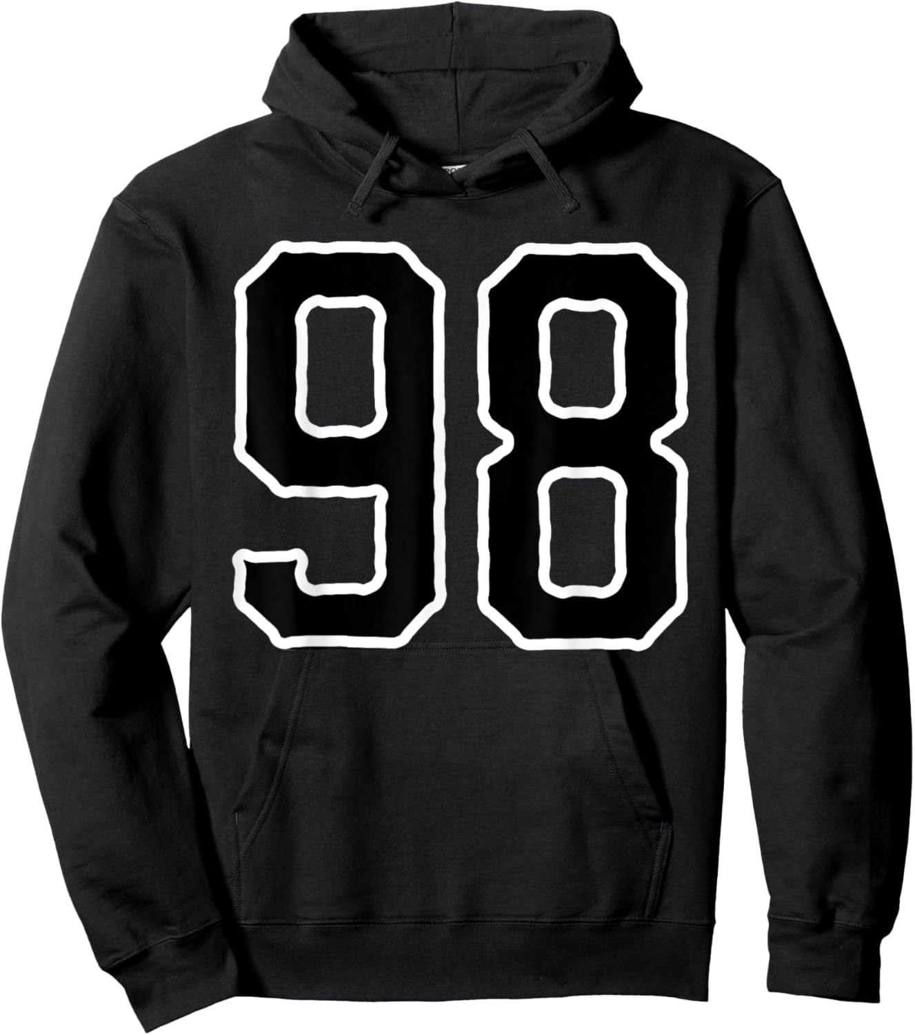 Jersey #98 White Black Sports Team Jersey Number 98 Hoodie - Hoodie | Black