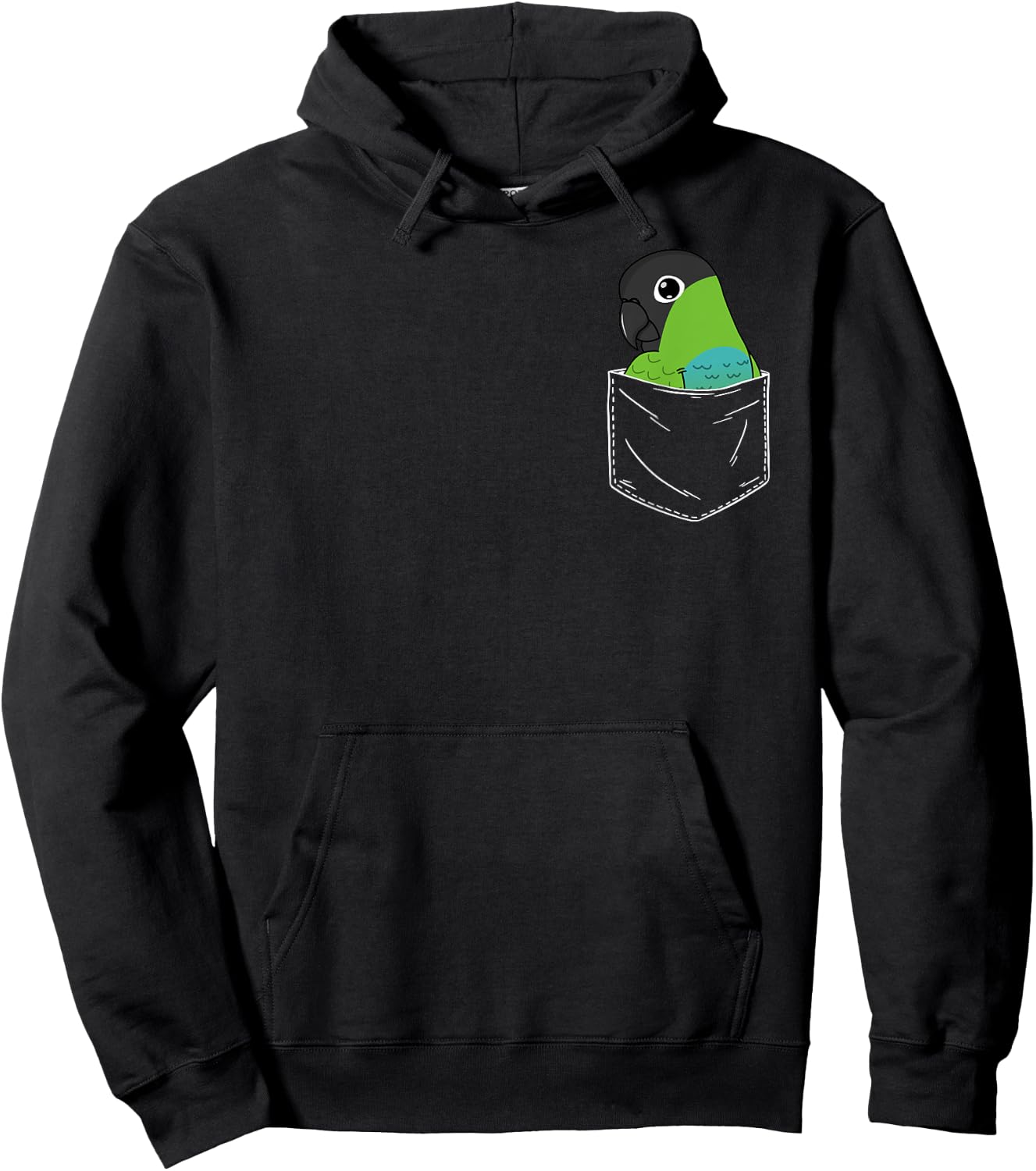 Cute Parrot In A Pocket I Nanday Conure Hoodie - Hoodie | Black