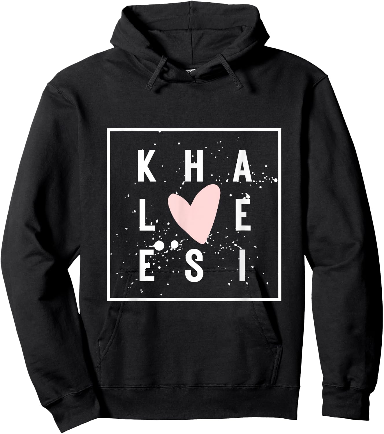 KHALEESI Nametag Girl Name Pink Heart KHALEESI Personalized Hoodie - Hoodie | Black