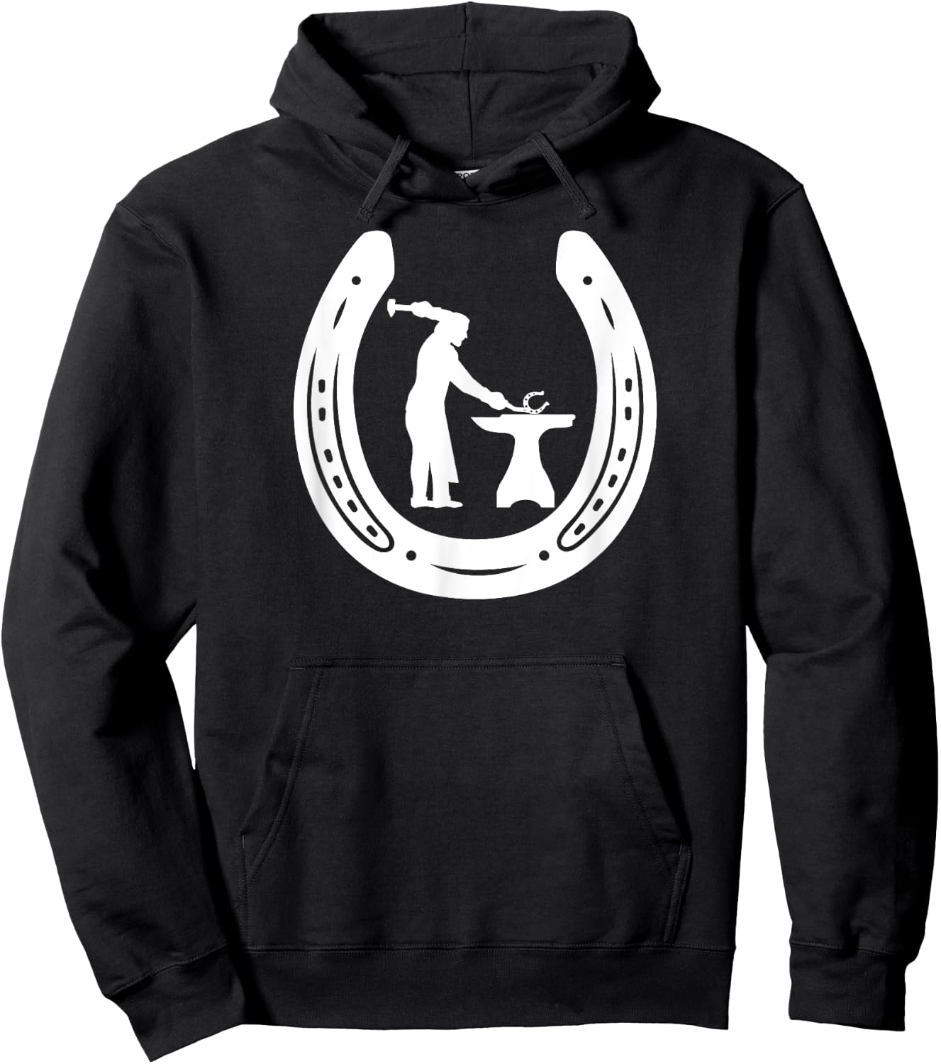 Horseshoe-Blacksmith Farrier tools Horseshoe Horse Farriers Hoodie - Hoodie | Black