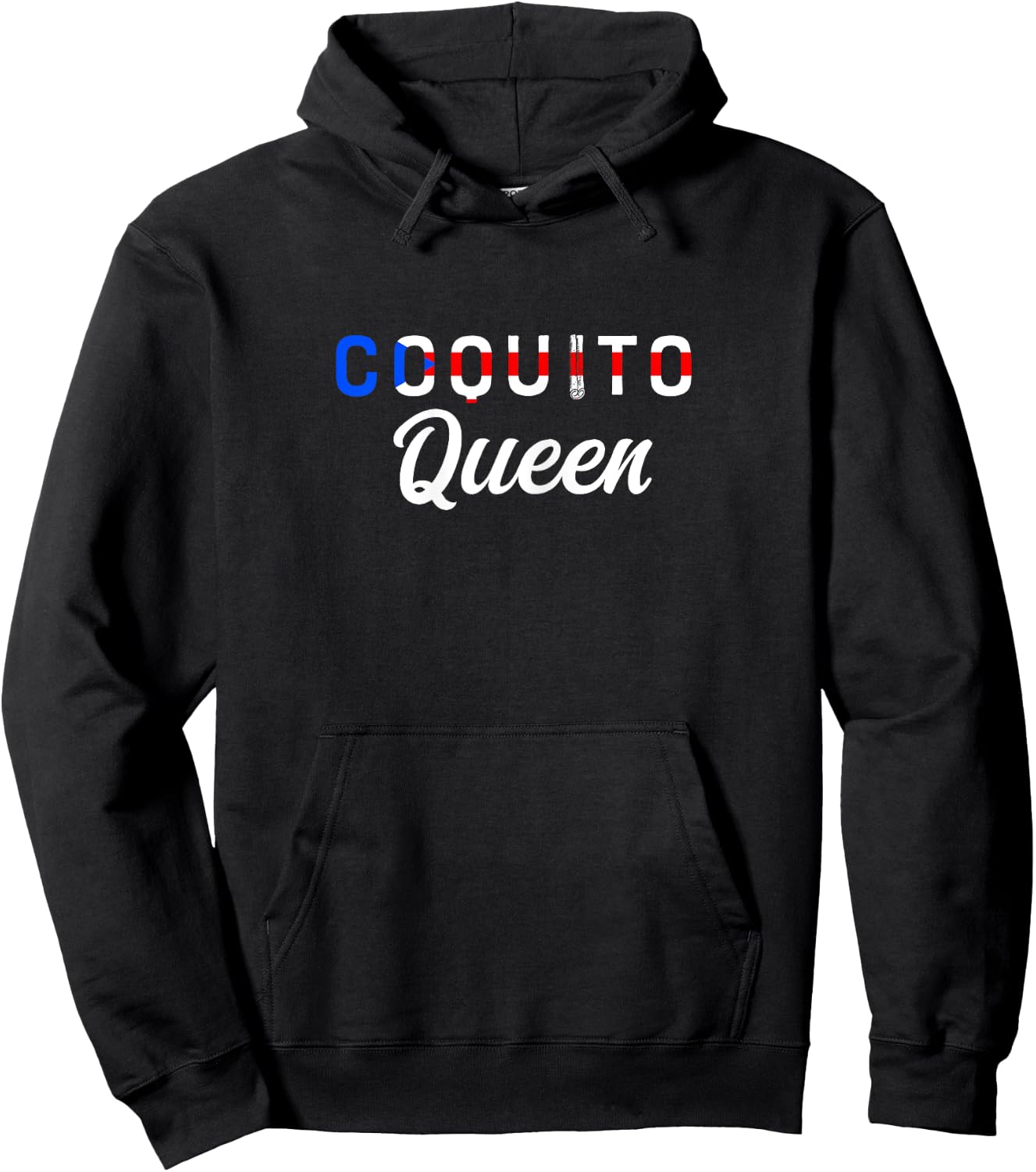 Puerto Rican Christmas Coquito Design Coquito Queen - Black, X-Small - Women's, Short Sleeve, , Ribbed Cuff, Cotton 65%, Polyester 35% Hoodie - Hoodie | Black