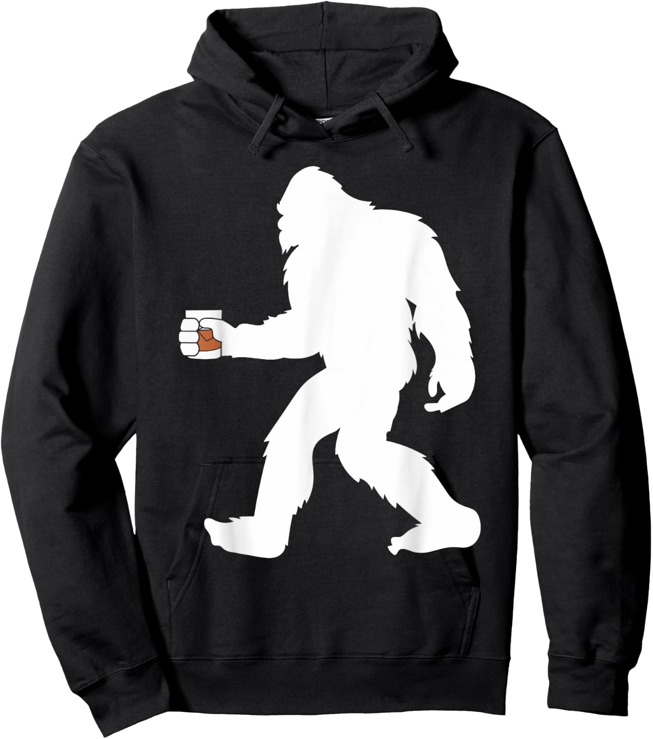 Bourbon Whiskey Drinking Bigfoot Sasquatch Hoodie - Hoodie | Black