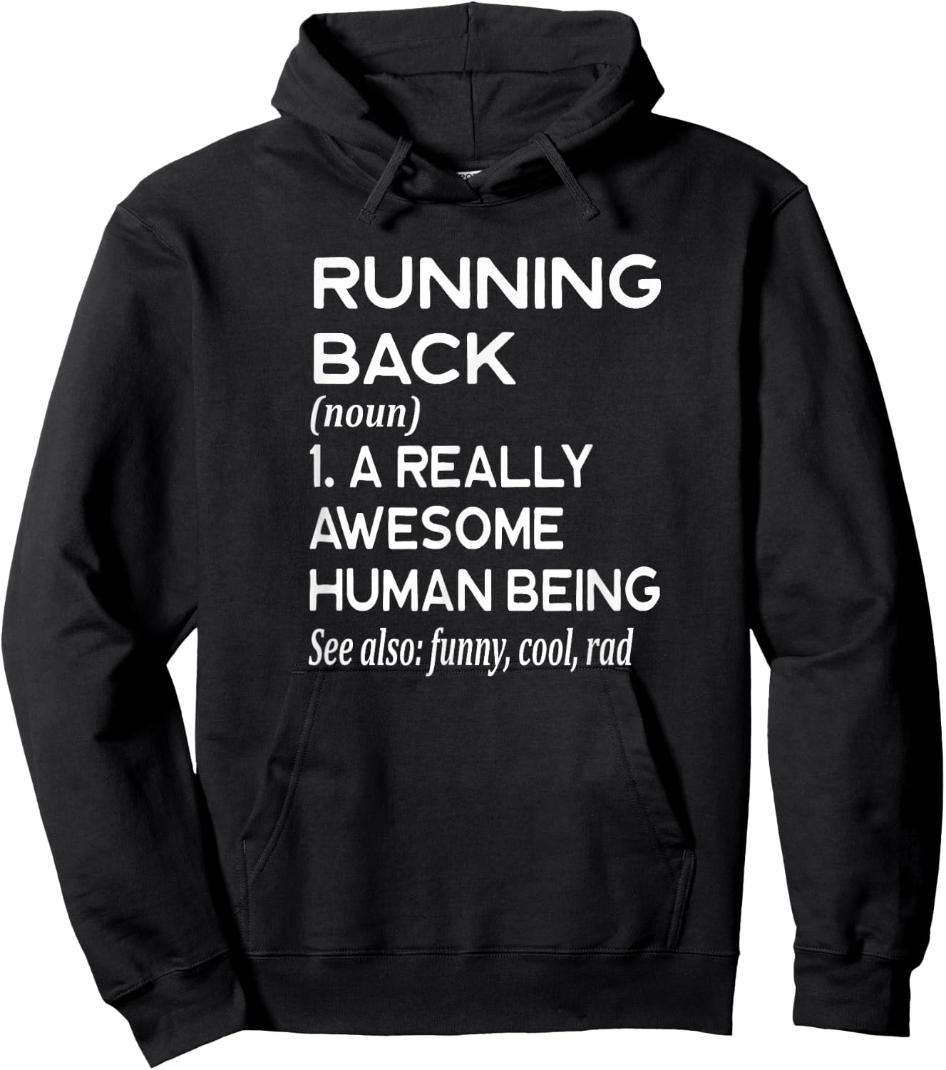 Football Player Definition Funny - Running Back RB Touchdown Hoodie - Hoodie | Black