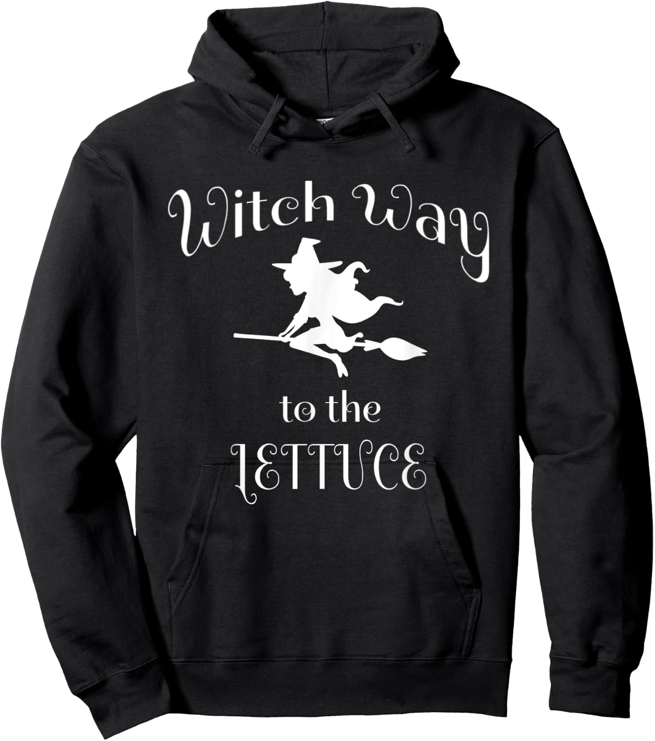 Halloween Pun Witch Way To The Lettuce Hoodie - Hoodie | Black