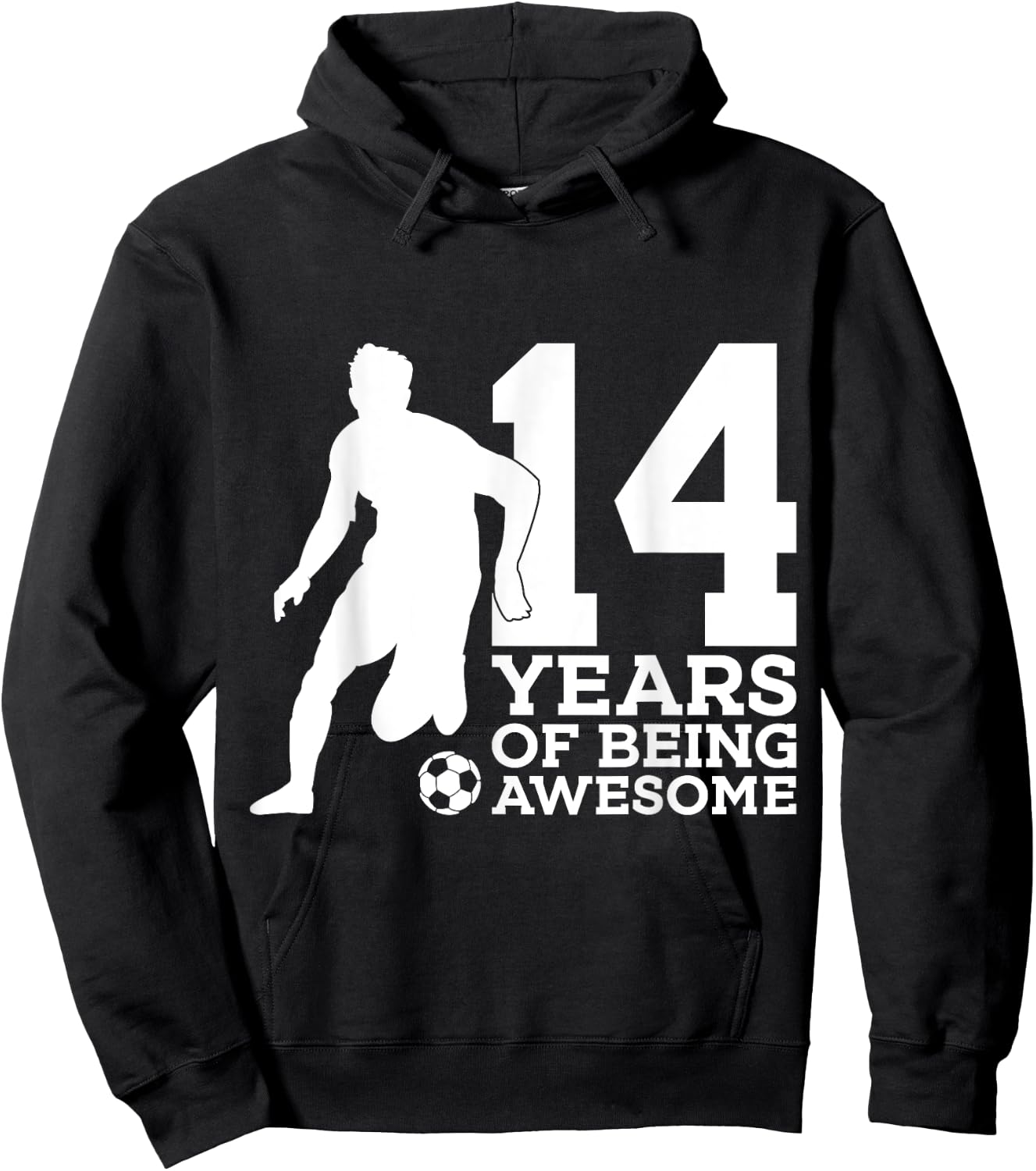 14 Years of Being Awesome Soccer 14th Birthday Hoodie - Hoodie | Black