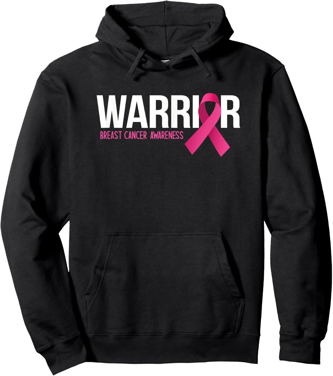 Warrior Breast Cancer Awareness Month Pink Ribbon Fighter Hoodie - Hoodie | Black
