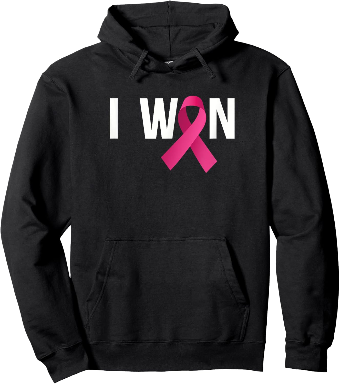 I Won Breast Cancer Awareness Month Pink Ribbon Hoodie - Hoodie | Black