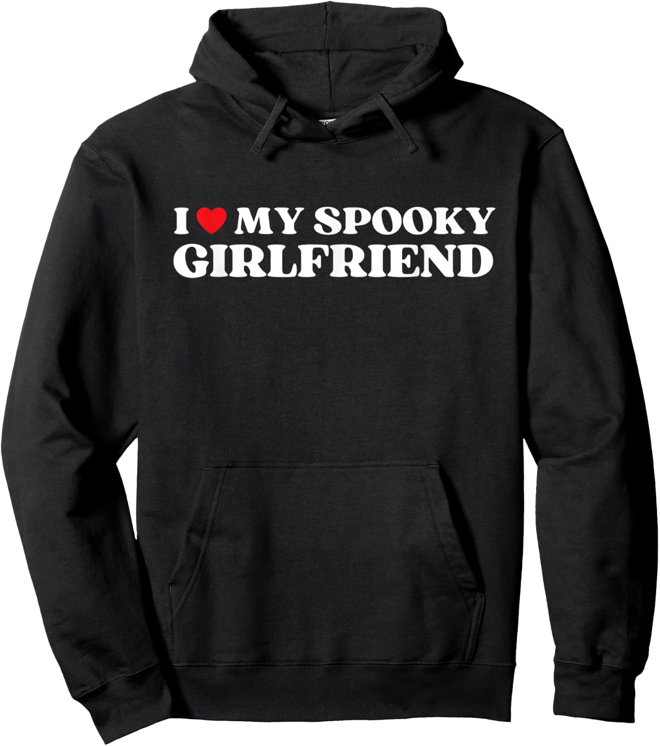 I Love My Spooky Girlfriend GF Red Heart Funny Halloween Hoodie - Hoodie | Black