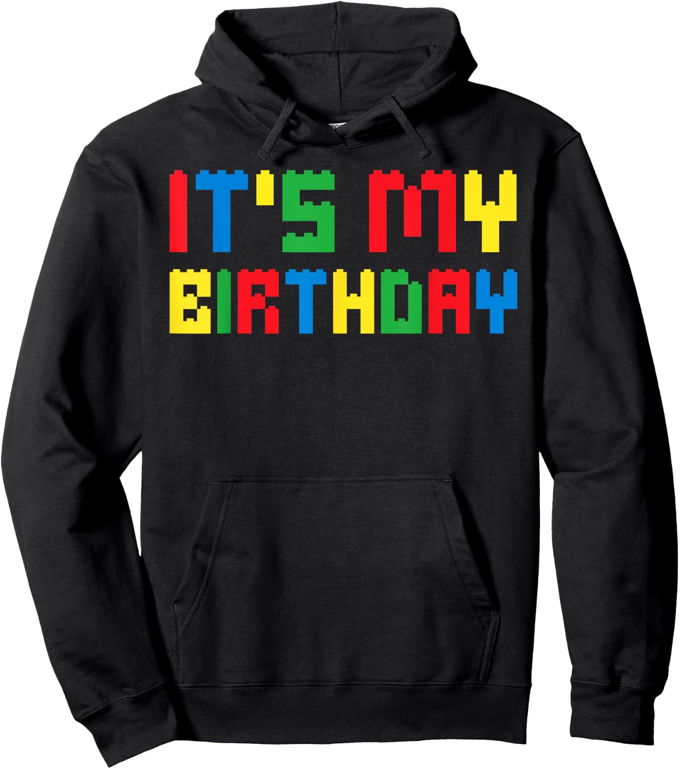 Cute It's My Birthday Shirt for Block Building Boys Kids Hoodie - Hoodie | Black