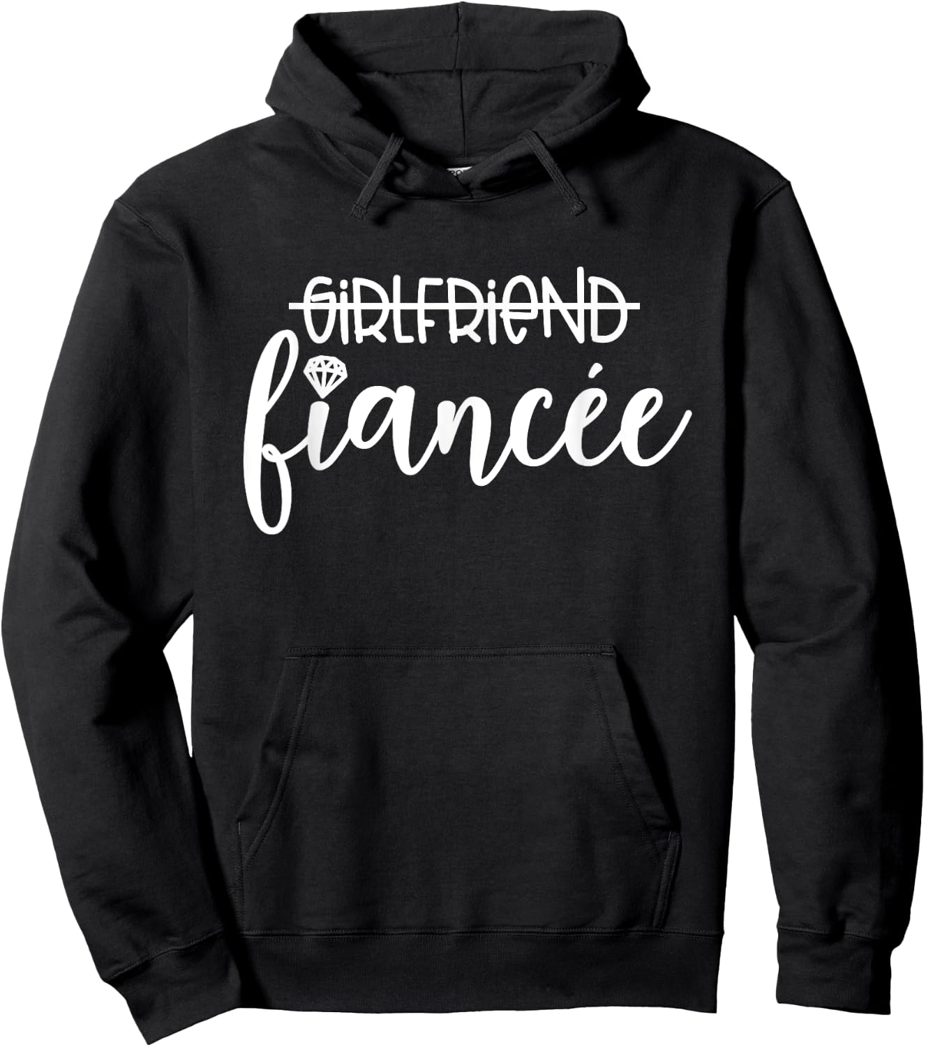 Girlfriend Fiancée, Engagement, Engaged Couple Matching Hoodie - Hoodie | Black
