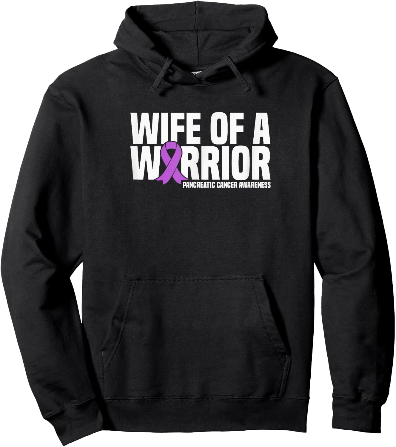 Wife of a Warrior Pancreatic Cancer Awareness Hoodie - Hoodie | Black