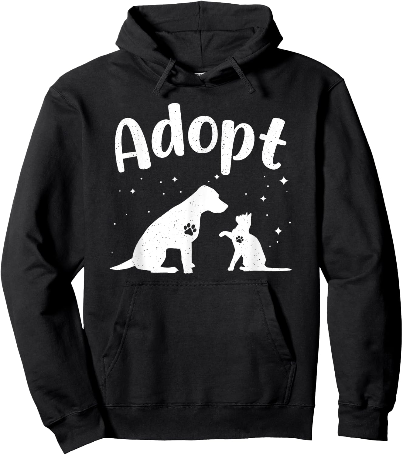 Dog Adopt Art Women Cat Rescue Pet Animal Adoption Hoodie - Hoodie | Black