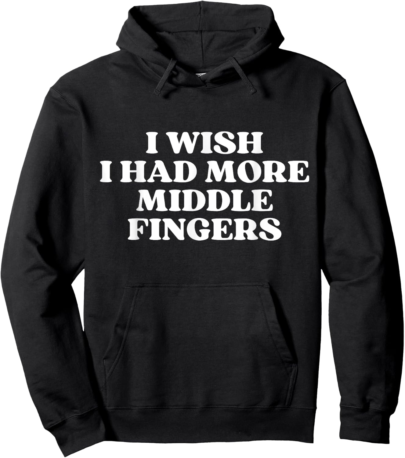 I Wish I Had More Middle Fingers Funny Y2k Aesthetic Hoodie - Hoodie | Black