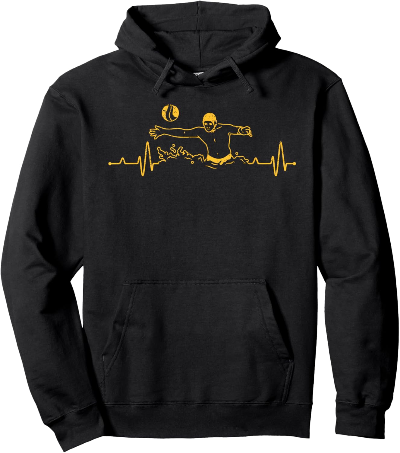 Water Polo Heartbeat Goalie Pulse Athlete Team Sport Lover Hoodie - Hoodie | Black