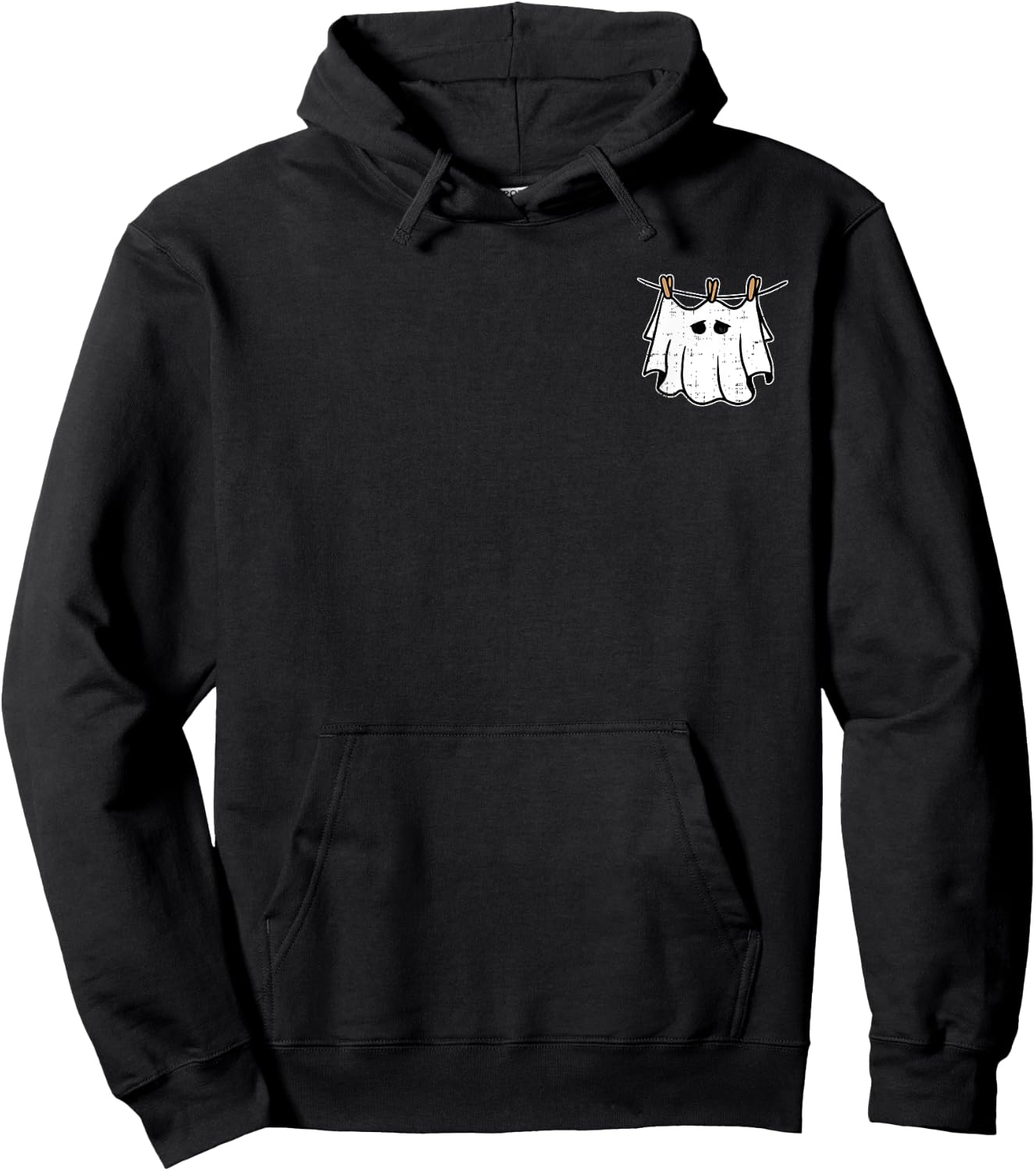 Ghost Pocket Hanging Halloween Costume Funny Ghoul Spirit Hoodie - Hoodie | Black