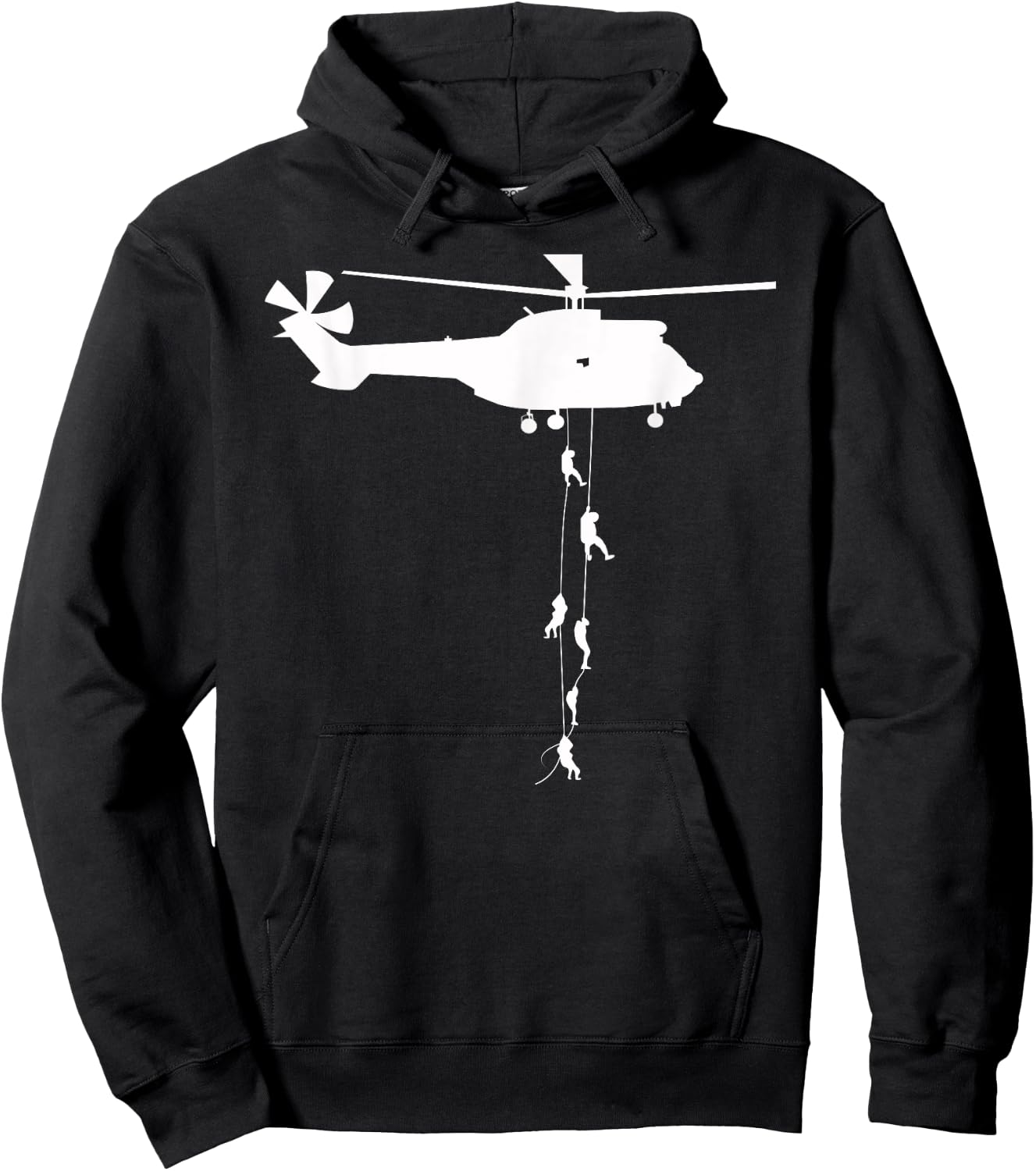 Helicopter dropping Soldiers air assault Hoodie - Hoodie | Black