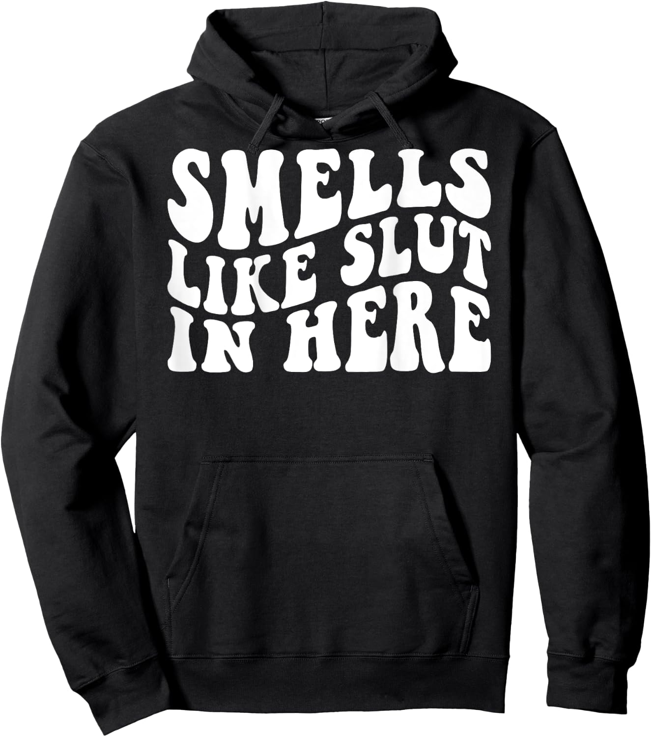 Smells Like Slut In Here Funny Offensive Adult Humor ON BACK Hoodie - Hoodie | Black