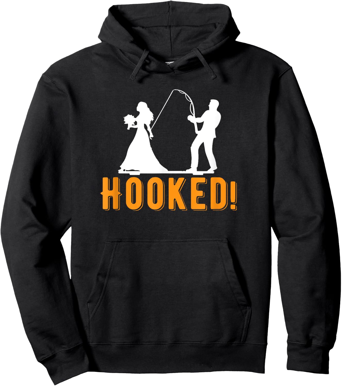 Funny Hooked Bride Groom New Marriage Fishing Lover Couples Hoodie - Hoodie | Black