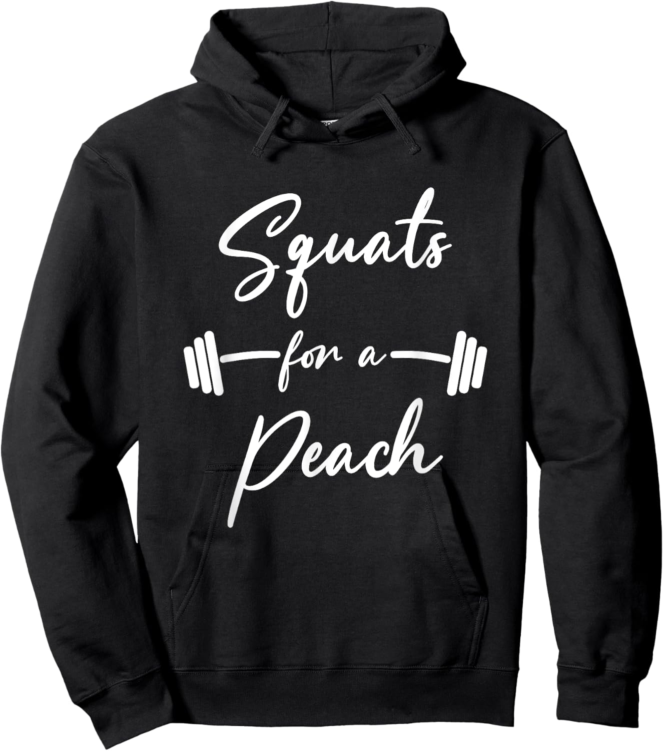 Funny Squats For A Peach Funny Exercise Saying Workout Gear Hoodie - Hoodie | Black