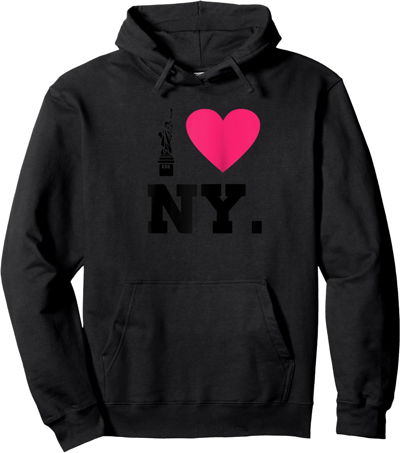 I Heart NY : Statue of Liberty New York Heart Raglan Baseball Hoodie - Hoodie | Black