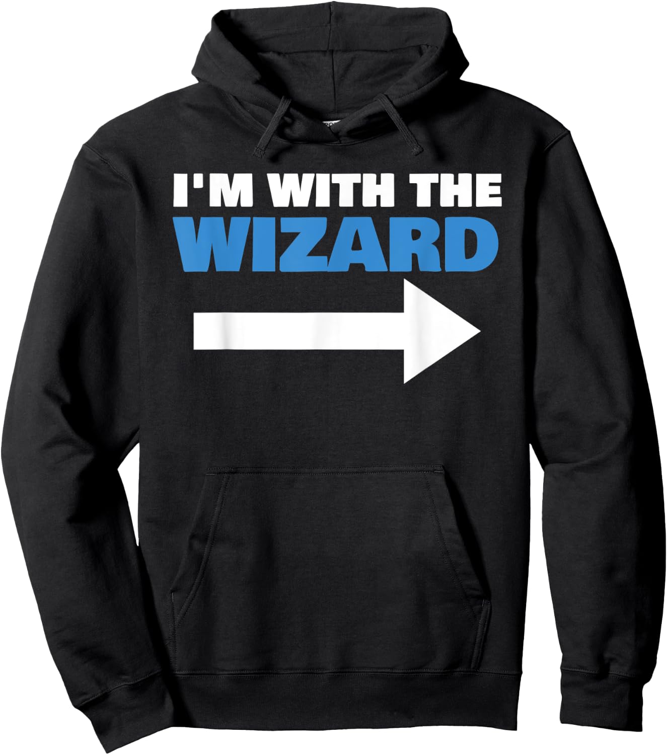 I'm With The Wizard Fun Matching Halloween Couple Costume Hoodie - Hoodie | Black