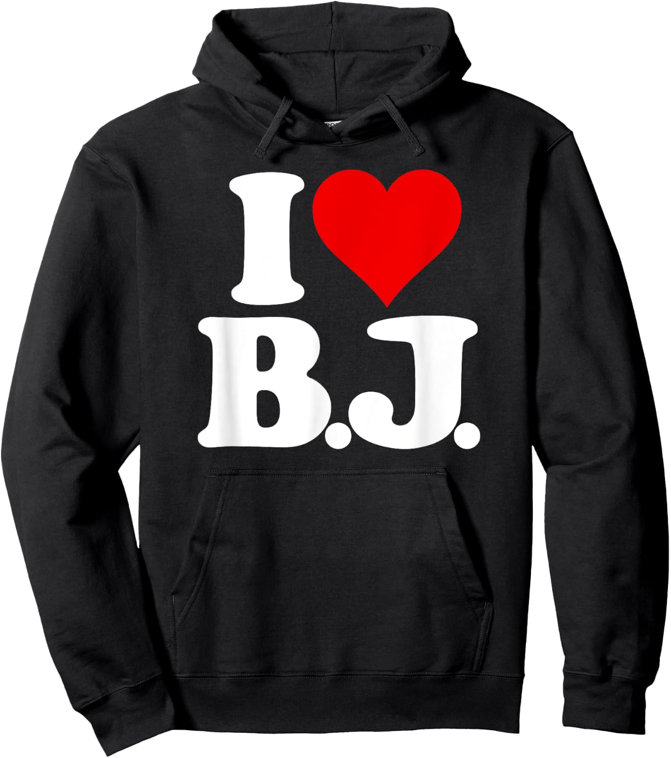 I Love Bj I Heart B.j. Name Initials Monogram Hoodie - Hoodie | Black