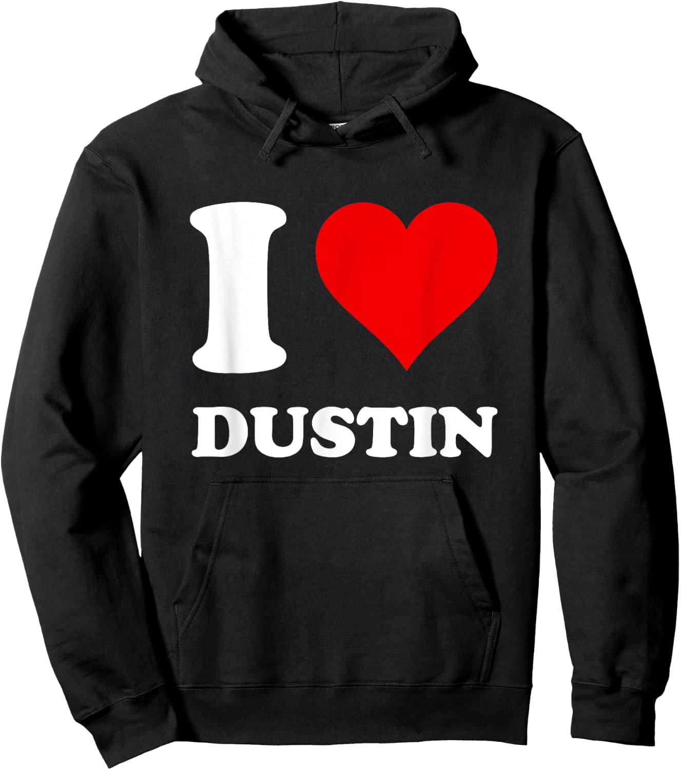 Red Heart I Love Dustin Hoodie - Hoodie | Black