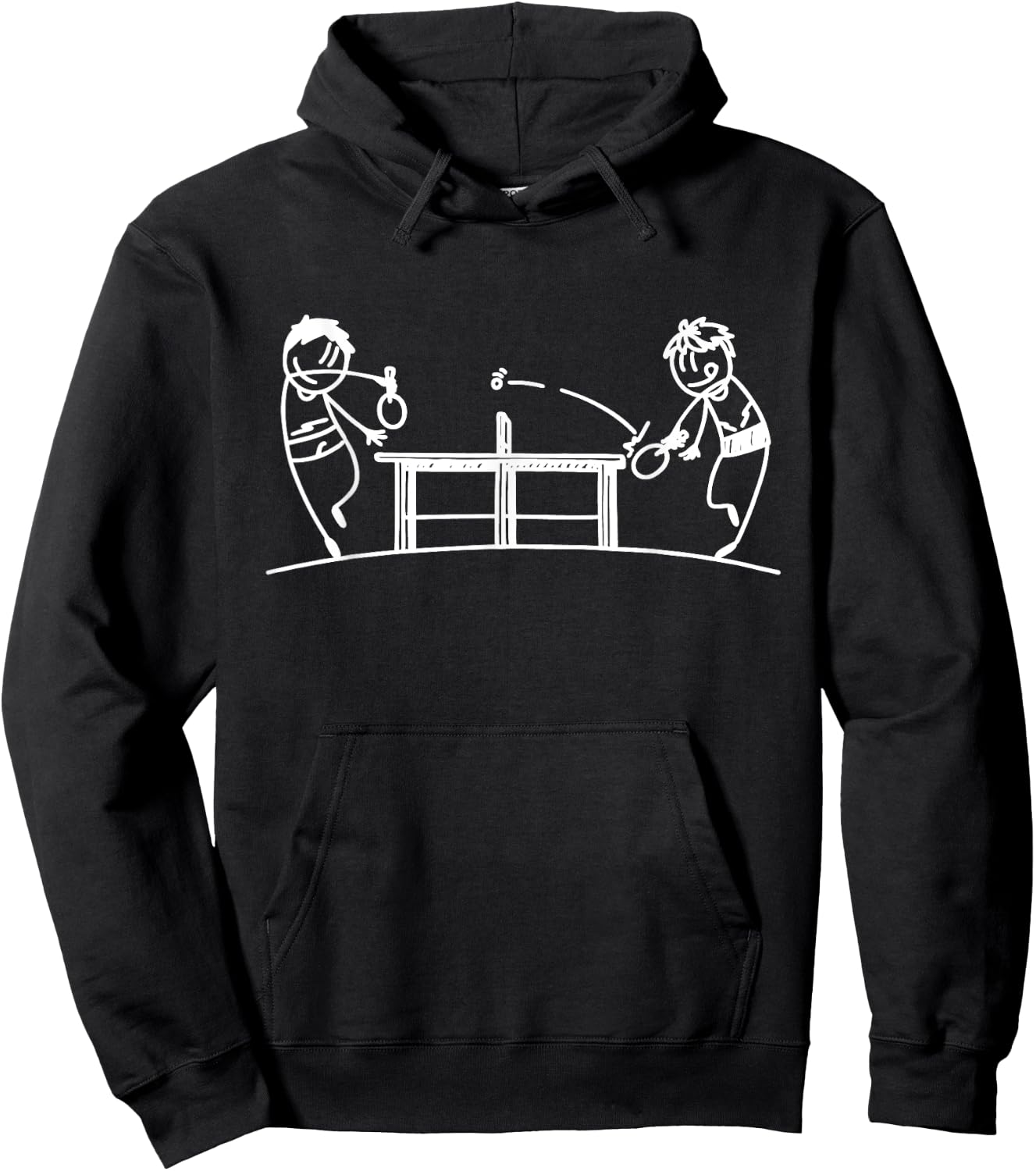 Table Tennis - Stick Figures Ping Pong Paddle Ball Games Hoodie - Hoodie | Black