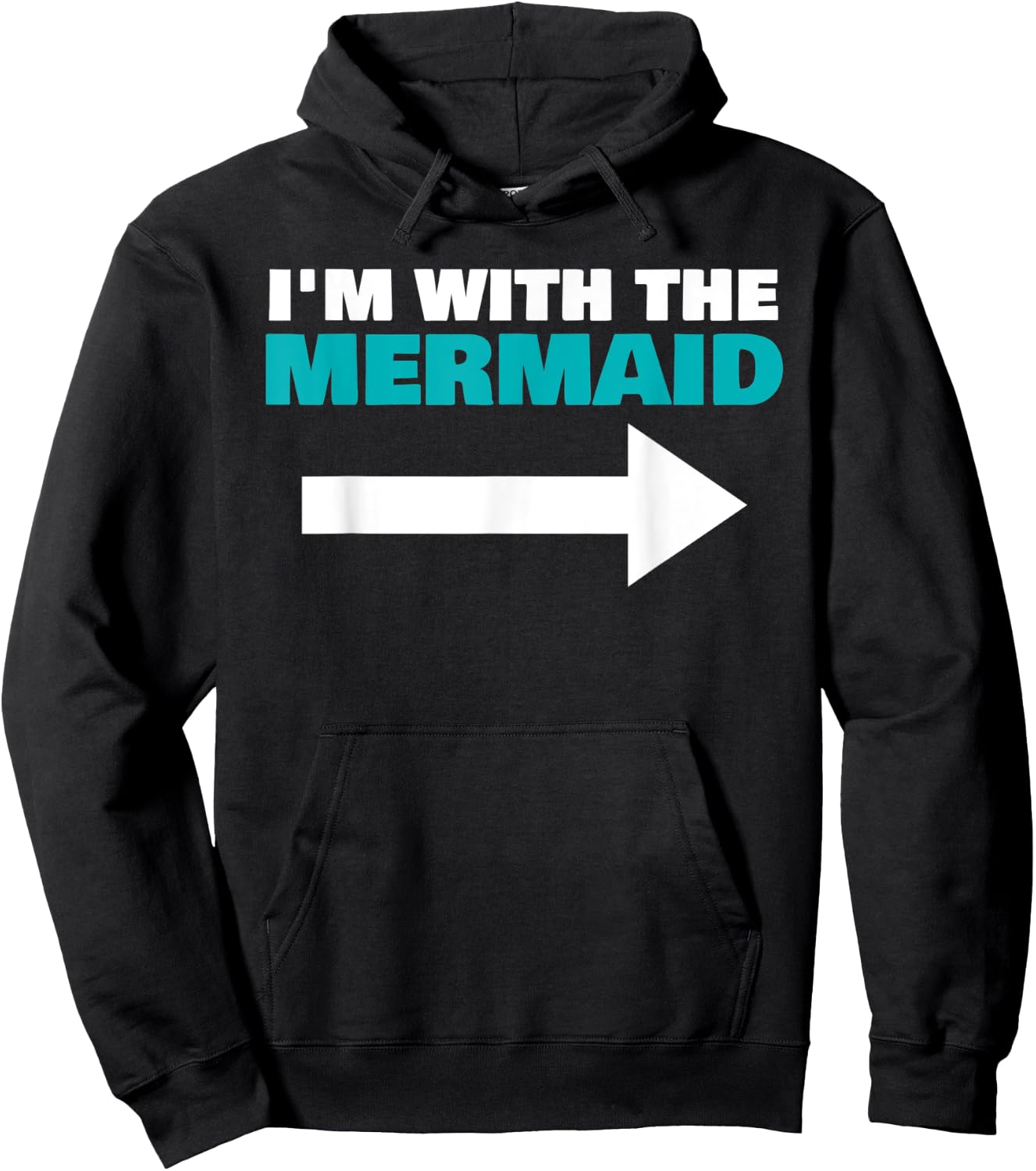 I'm With The Mermaid Fun Matching Halloween Couple Costume Hoodie - Hoodie | Black