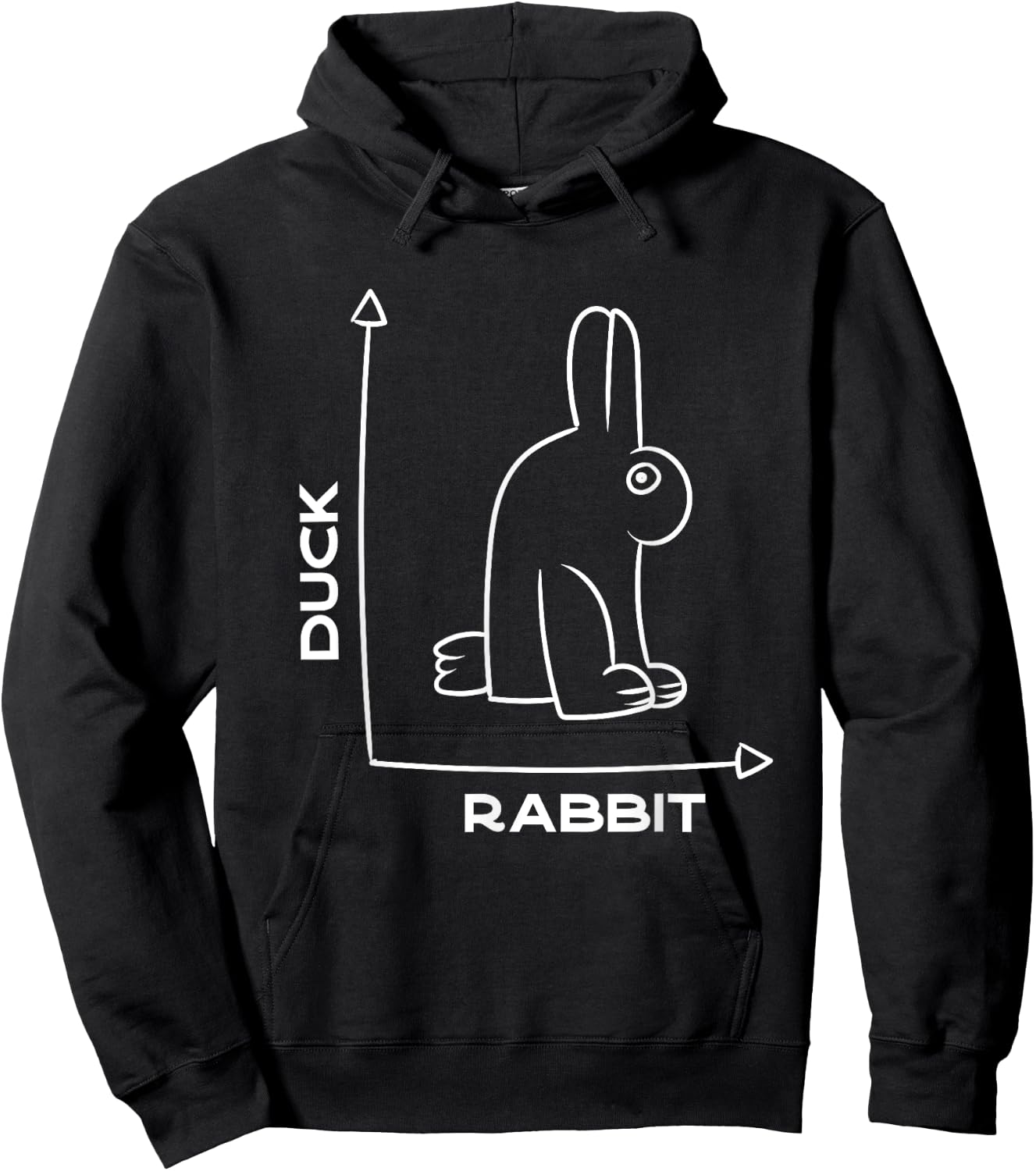 Duck - Rabbit - Funny - Joke - Bunny - Optical Illusion -pun Hoodie - Hoodie | Black