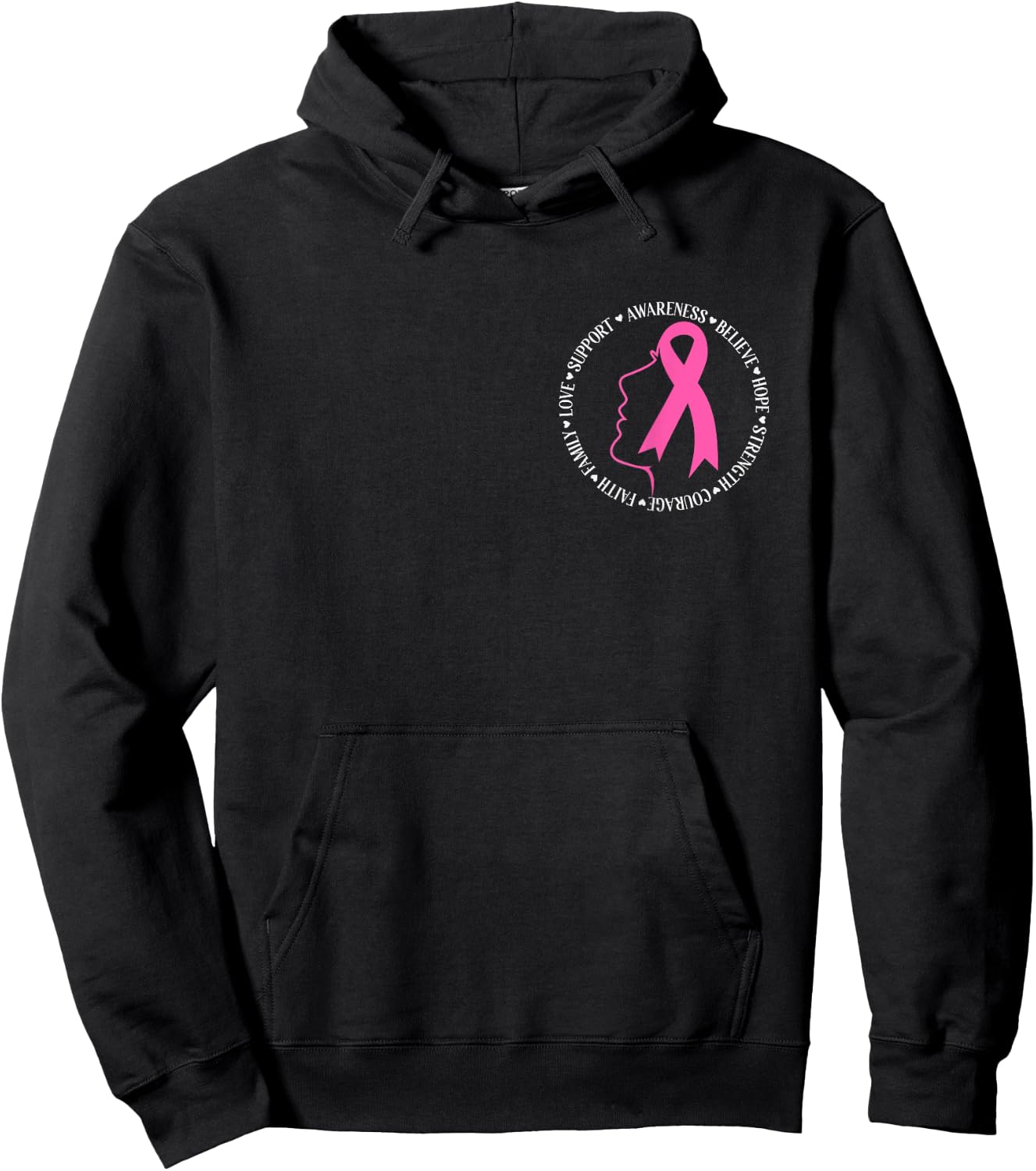 Breast Cancer Awareness Pink Ribbon Support Squad Cancer Hoodie - Hoodie | Black