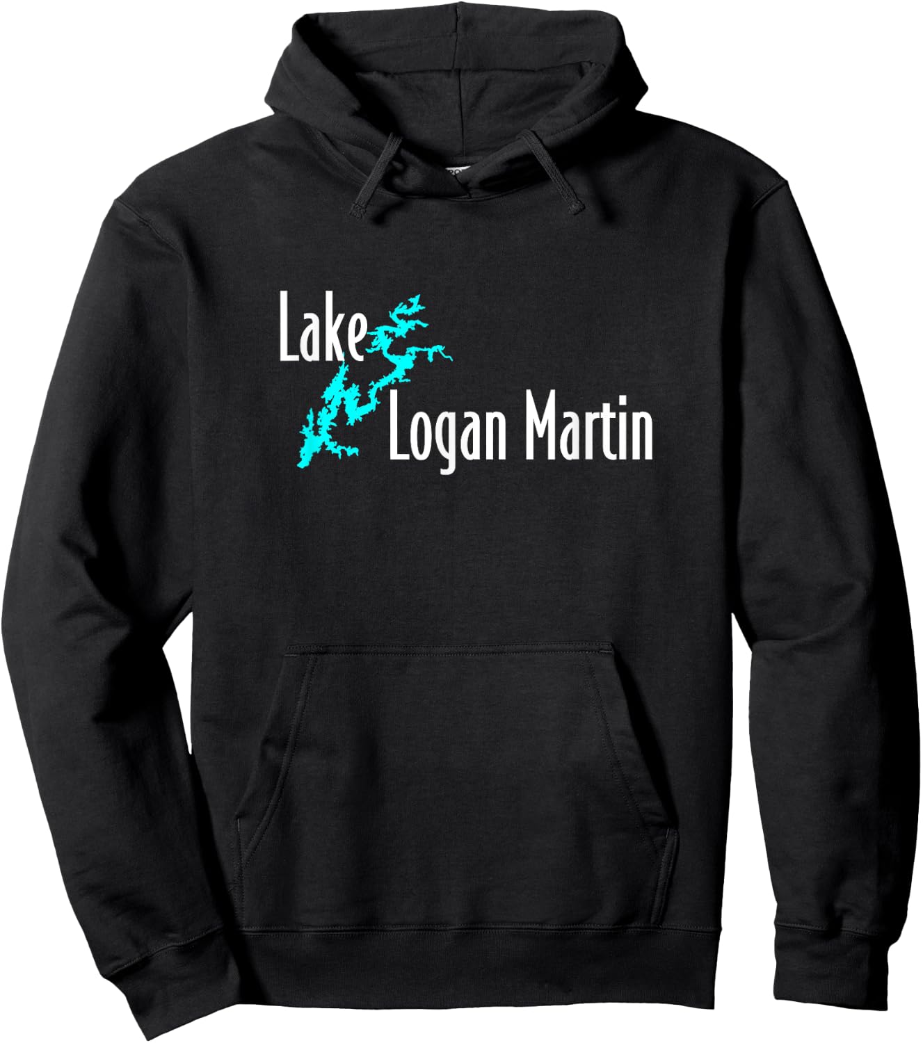 Minimalist Logan Martin Lake - Alabama Hoodie - Hoodie | Black