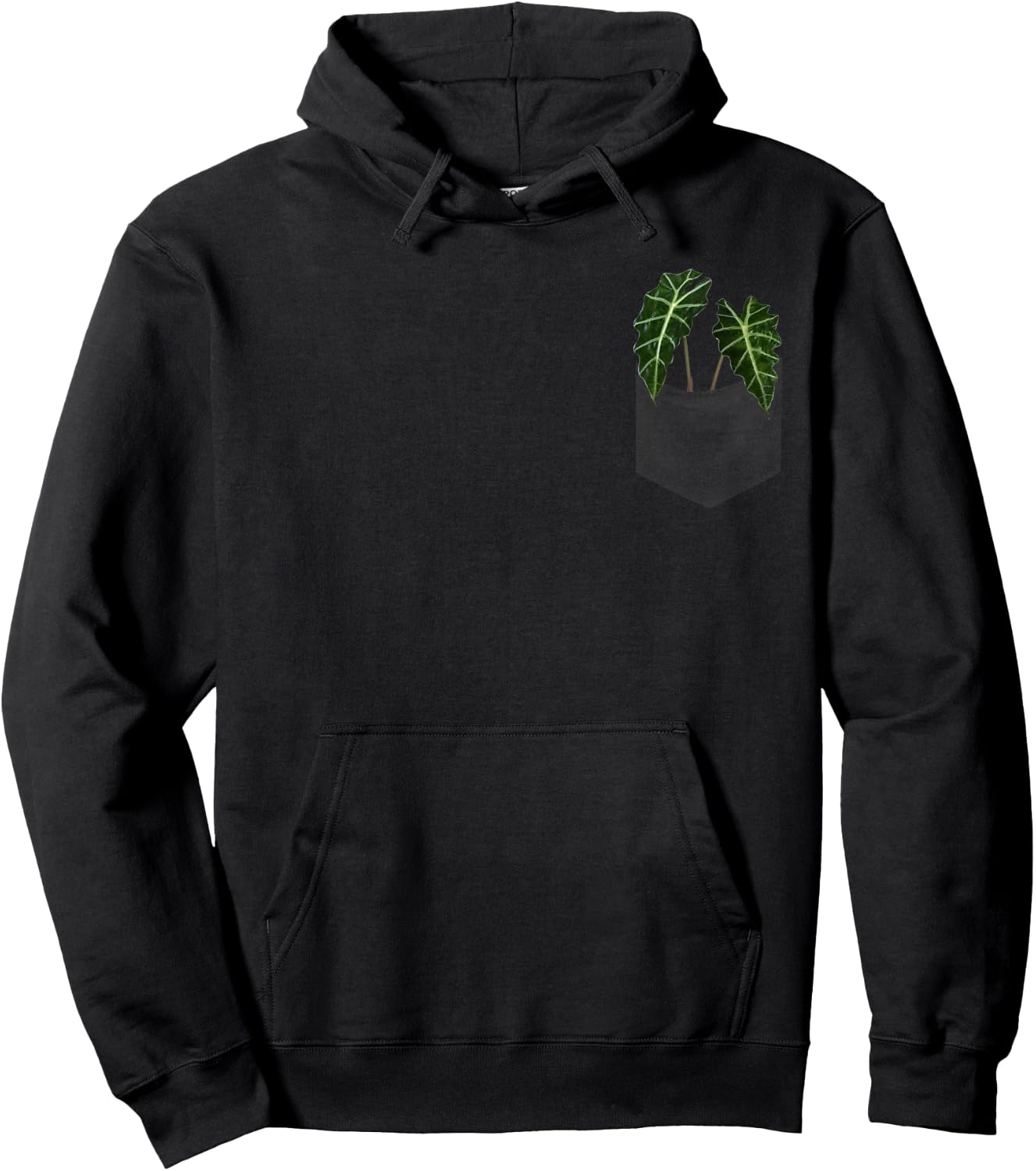 Elephant Ear Plants in pocket Hoodie - Hoodie | Black