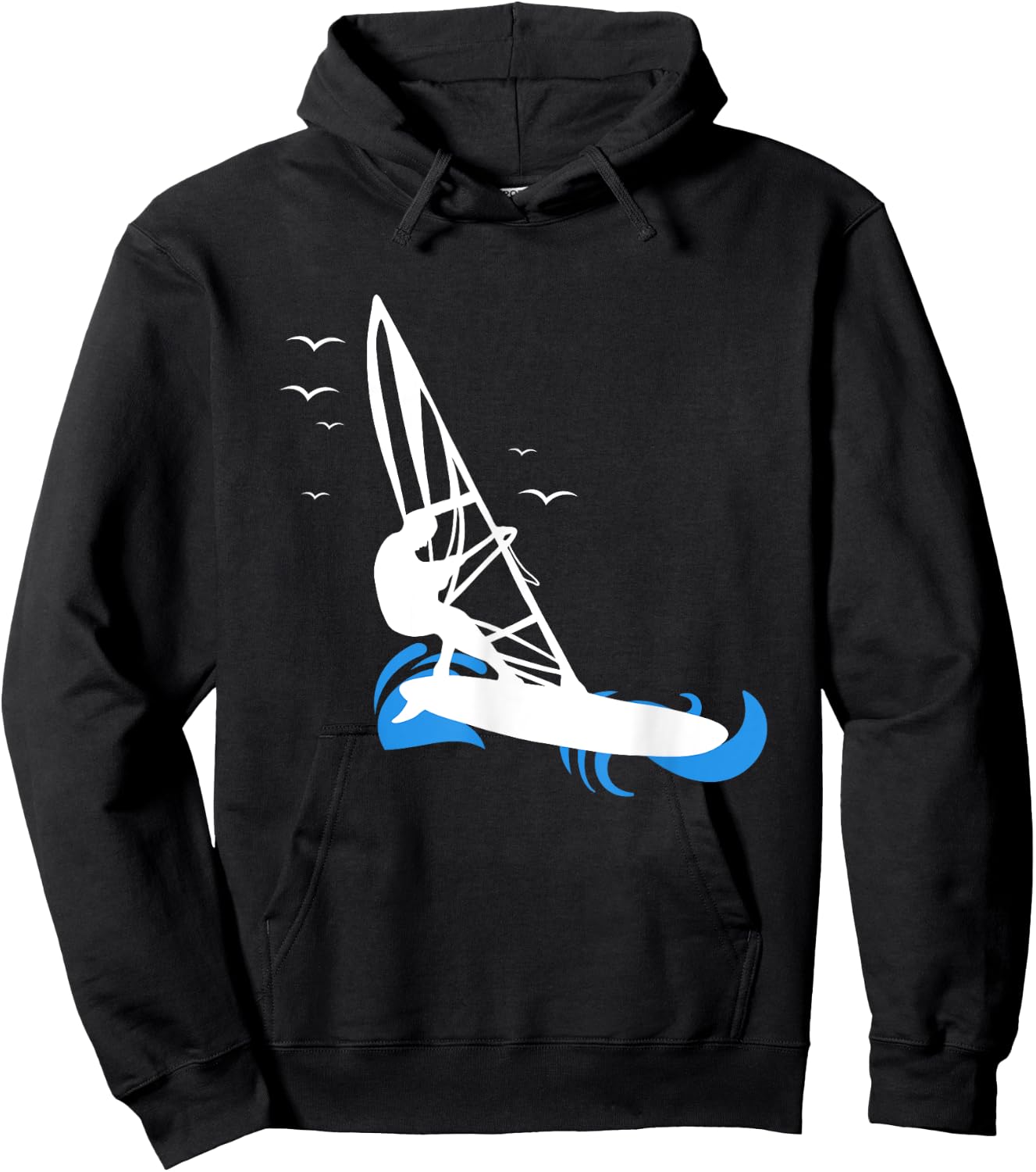Waves Birds Windsurfing Windsurfing Surfboard Hoodie - Hoodie | Black