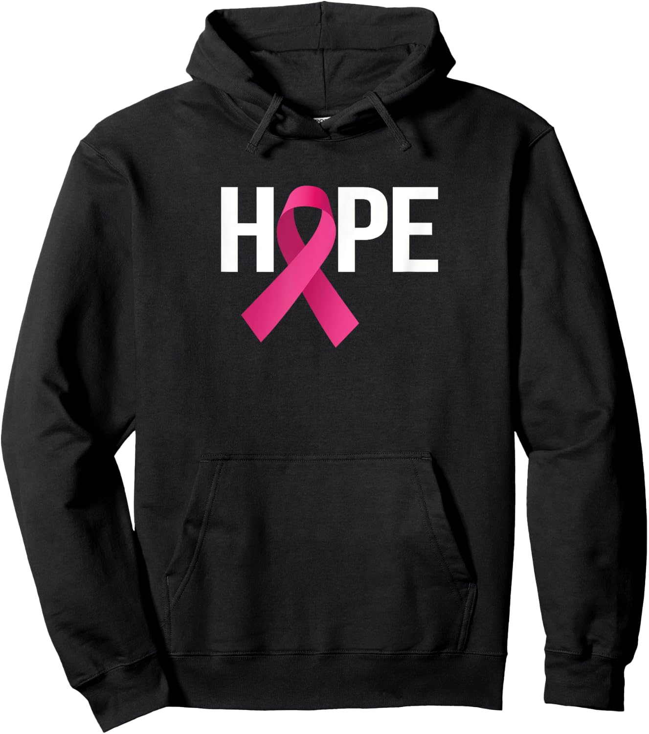 Hope Breast Cancer Awareness Month Pink Ribbon Hoodie - Hoodie | Black