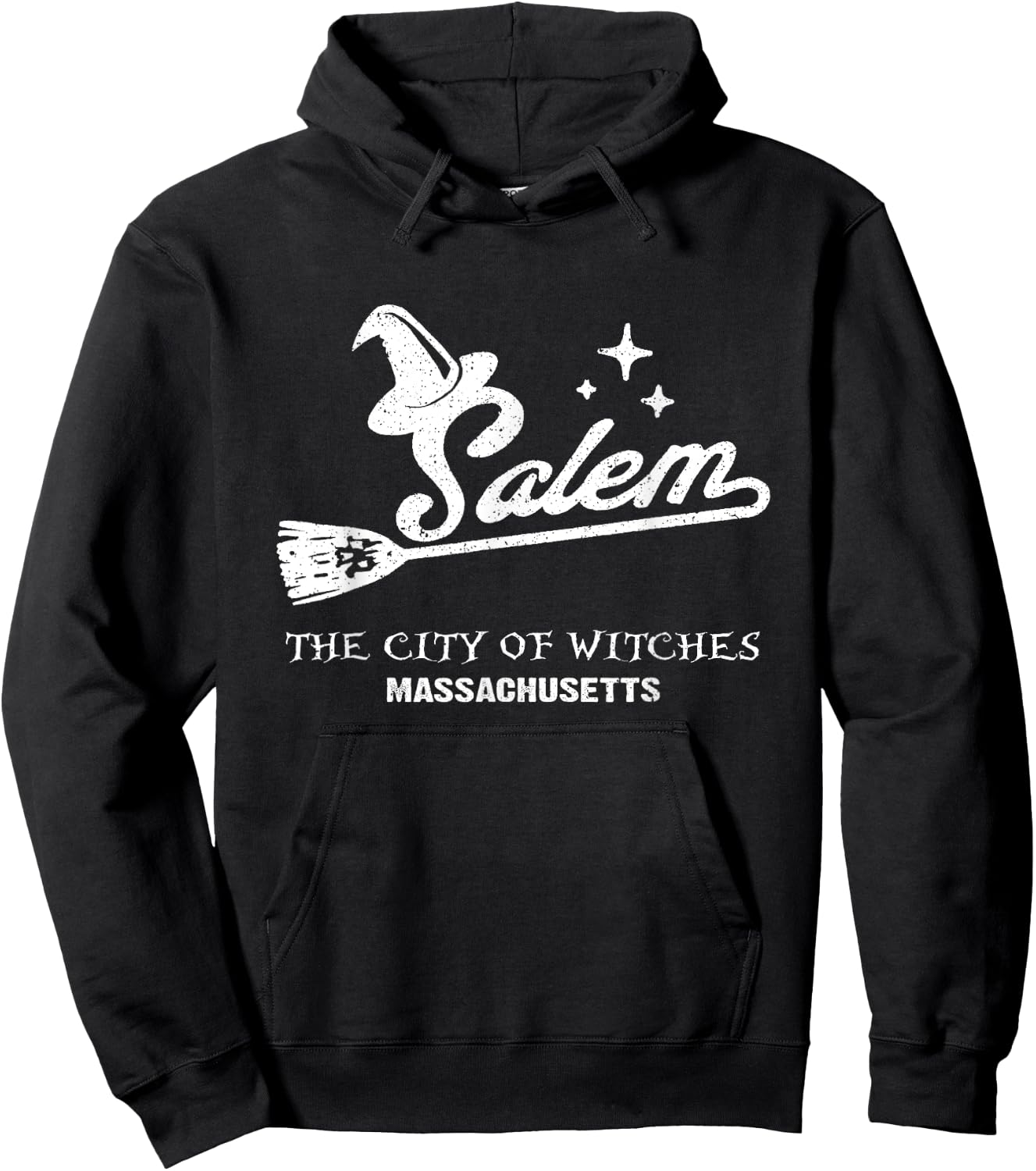 Vintage Salem Massachusetts Halloween City Of Witches Hoodie - Hoodie | Black