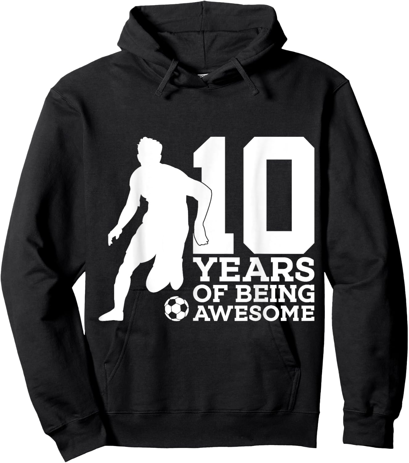 10 Years of Being Awesome Soccer 10th Birthday Hoodie - Hoodie | Black