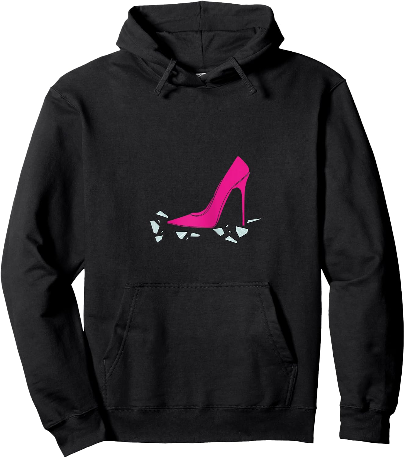 Break the glass ceiling empowerment (pink heel) Hoodie - Hoodie | Black