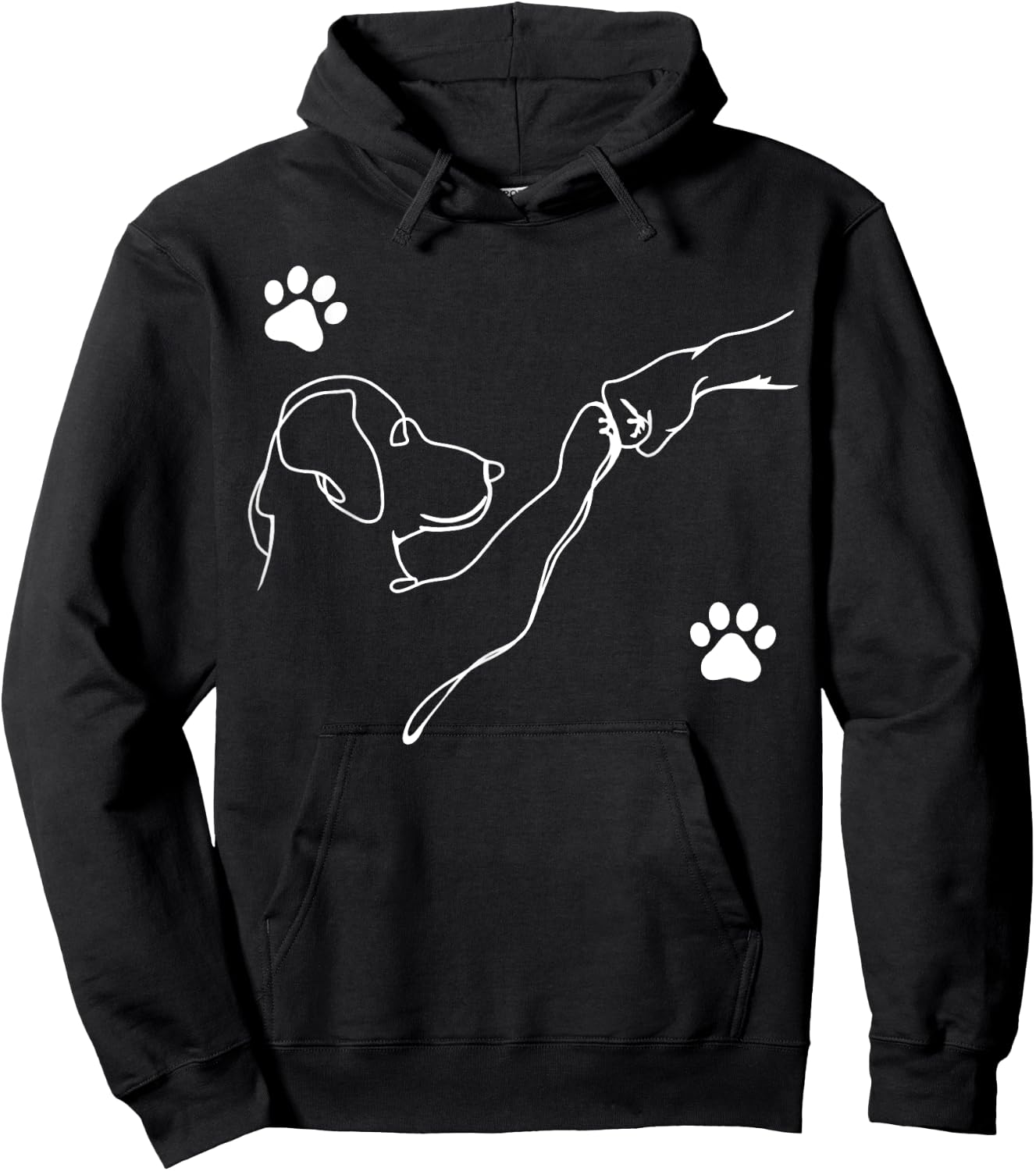Dog and People Punch Hand Dog Friendship Fist Bump Dog's Paw Hoodie - Hoodie | Black