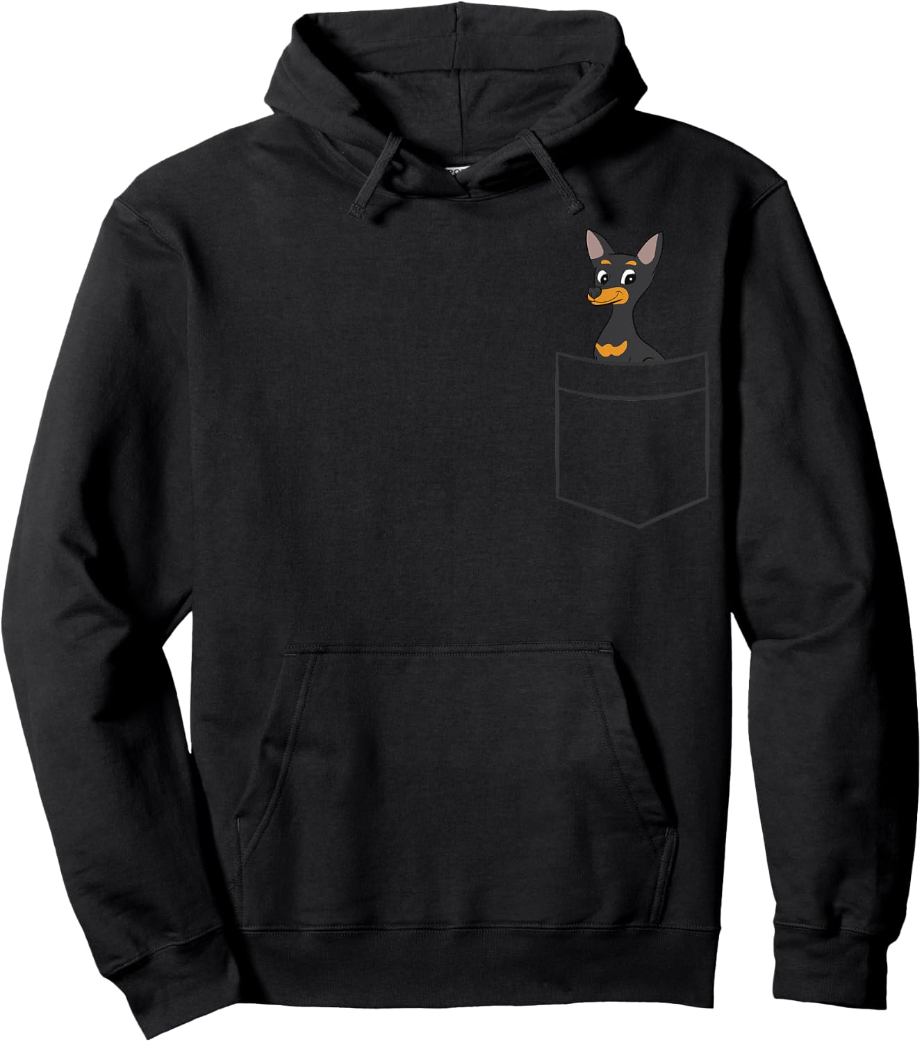 Miniature Pinscher Dog In Pocket Funny Miniature Pinscher Hoodie - Hoodie | Black