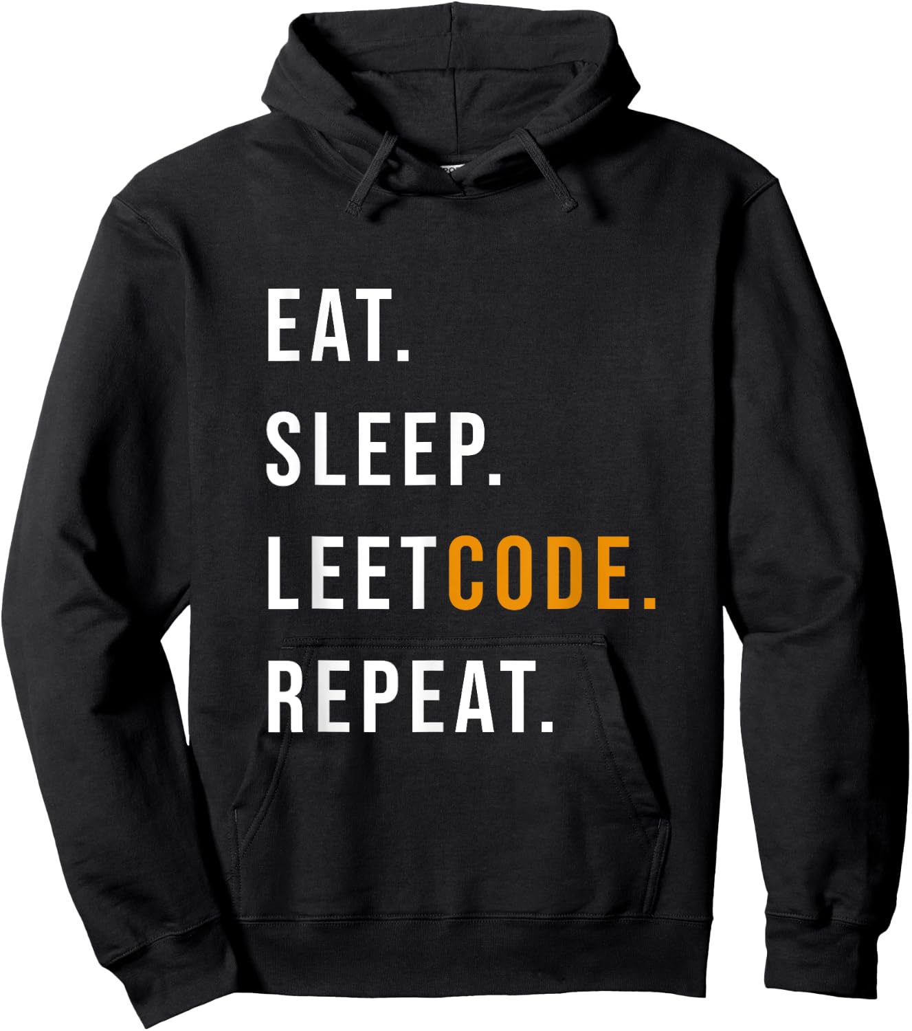 Eat Sleep Leetcode repeat Funny programmer Hoodie - Hoodie | Black