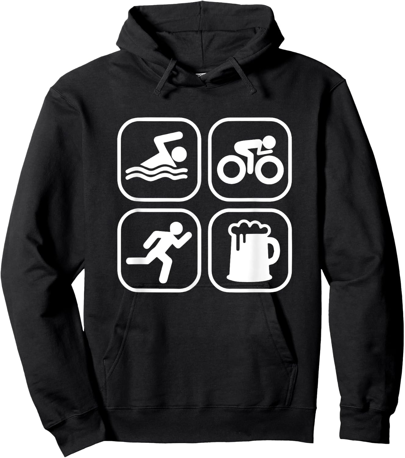Swim Cycle Run And Beer Triathlon Hoodie - Hoodie | Black