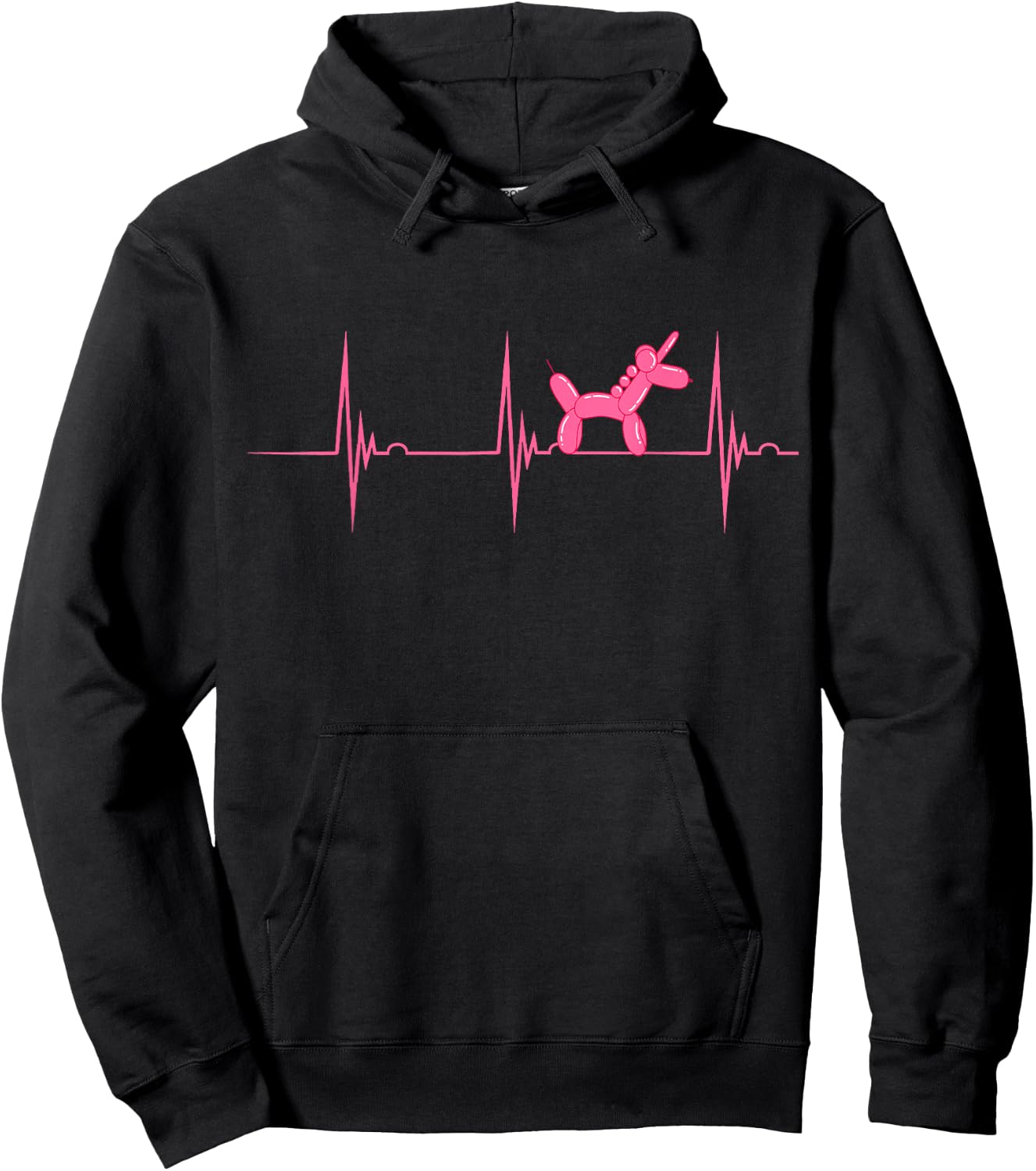 Amazing Balloon Benders Twisting Animals Balloon Artist Heartbeat EKG Pulse Unicorn Animal - Women's, Black, Small, Short Sleeve Hoodie - Hoodie | Black