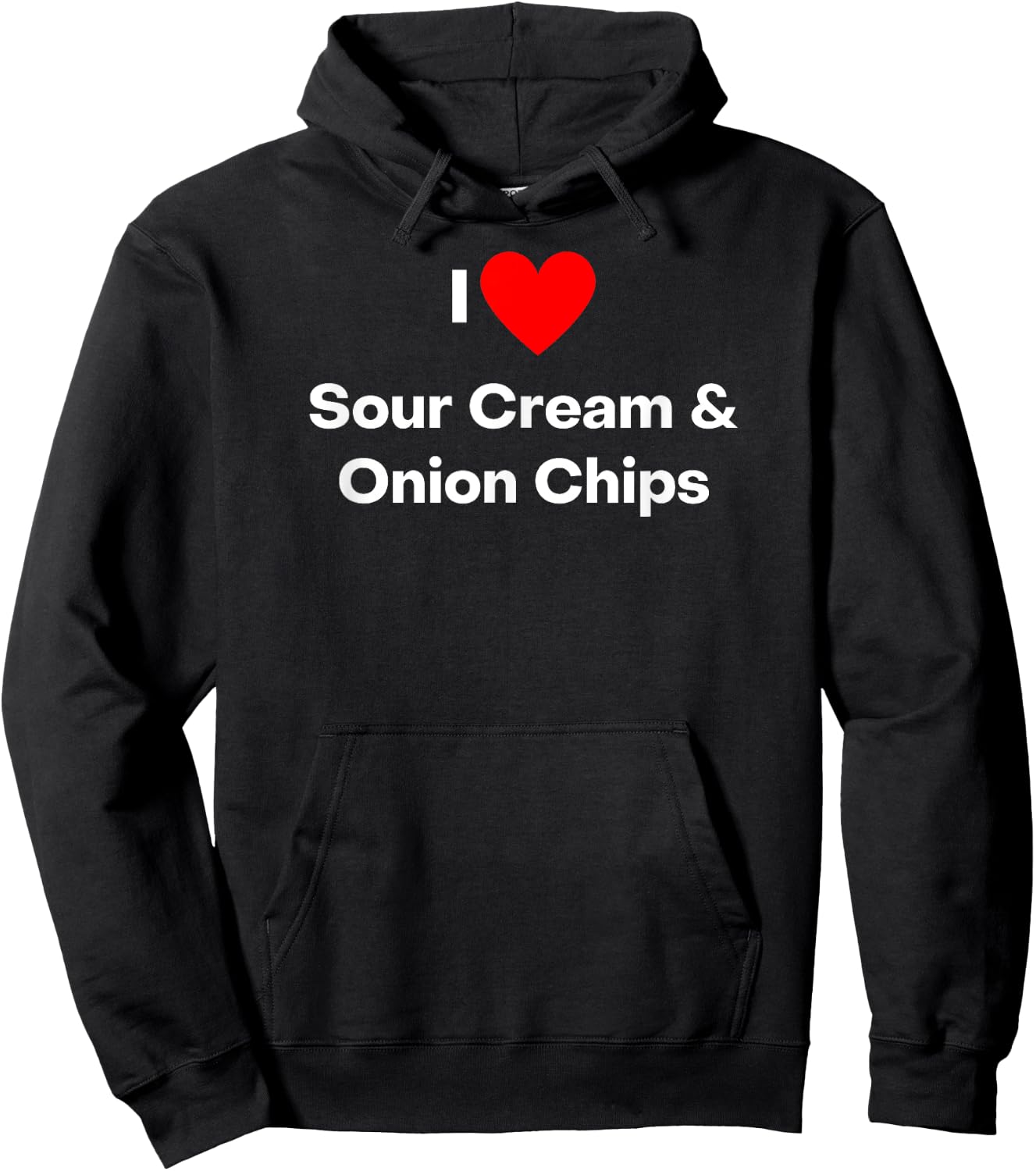I love Sour Cream and Onion Chips - with a red heart Hoodie - Hoodie | Black